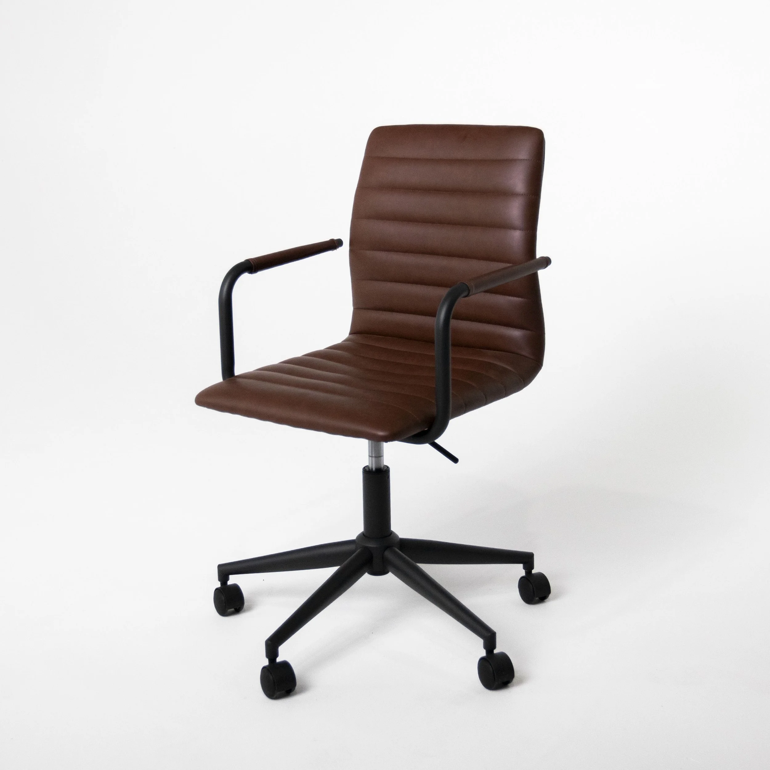 Brown Faux Leather Desk Chair