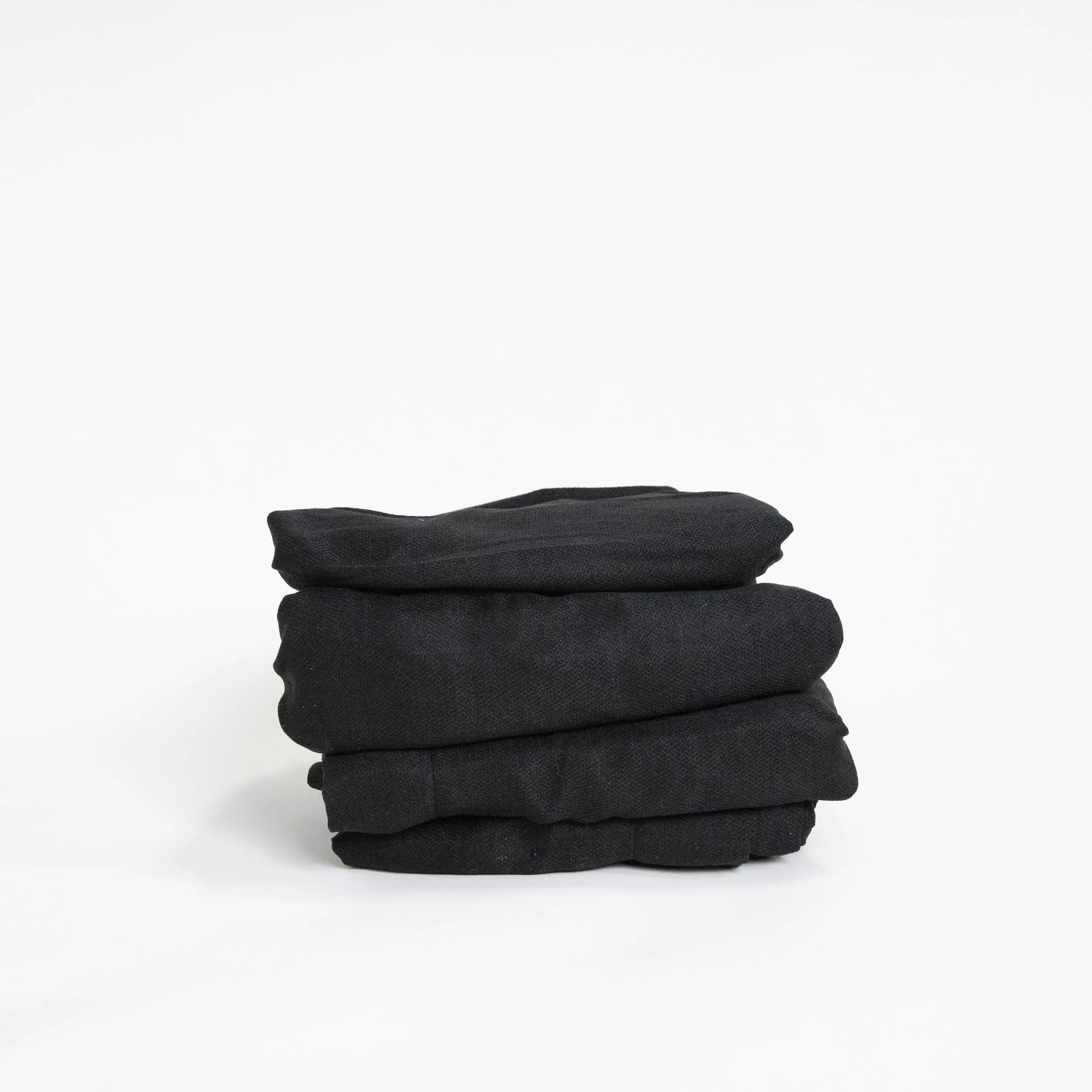 Black Woven Curtains with White Lining