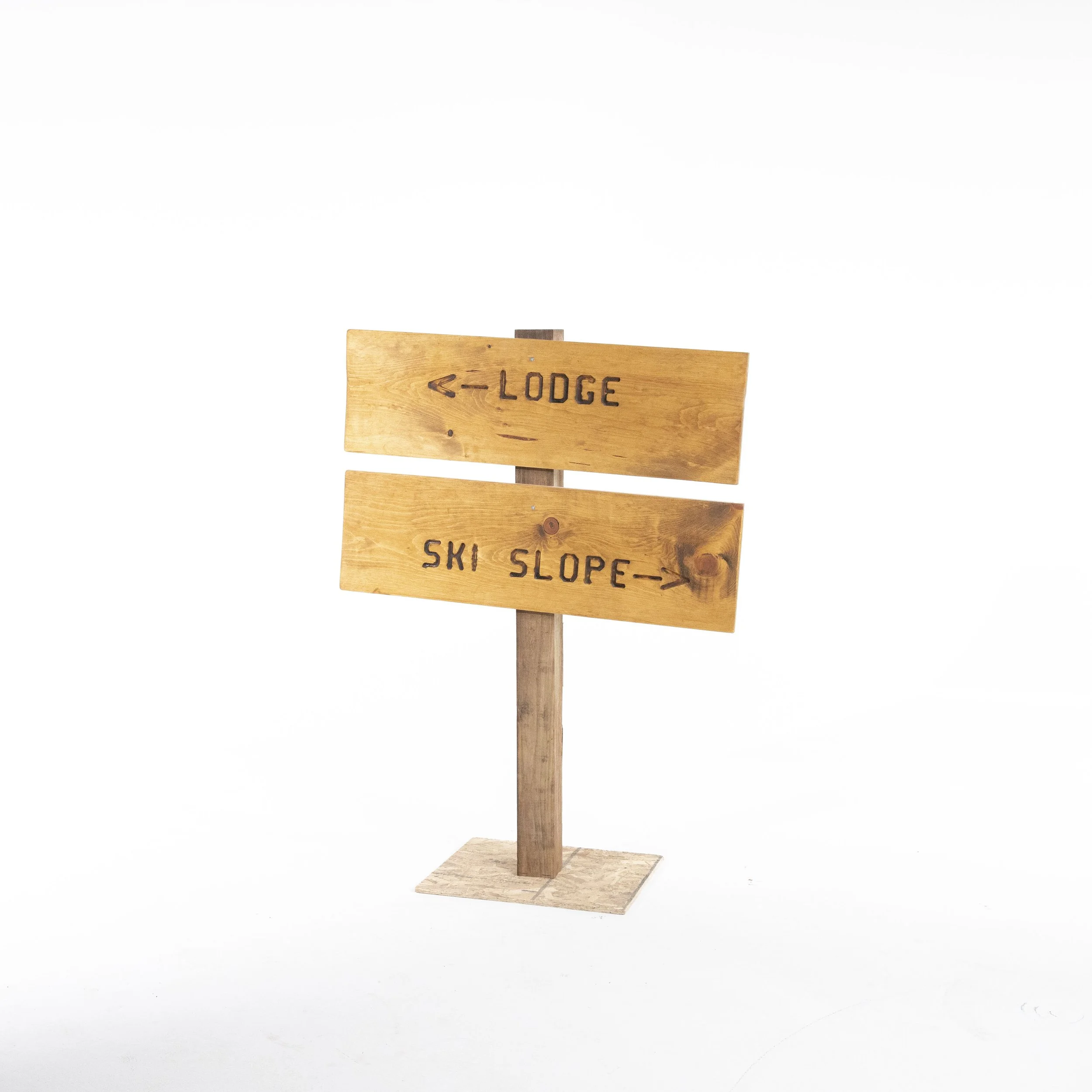 Outdoor Wood Ski Slope/Lodge Sign