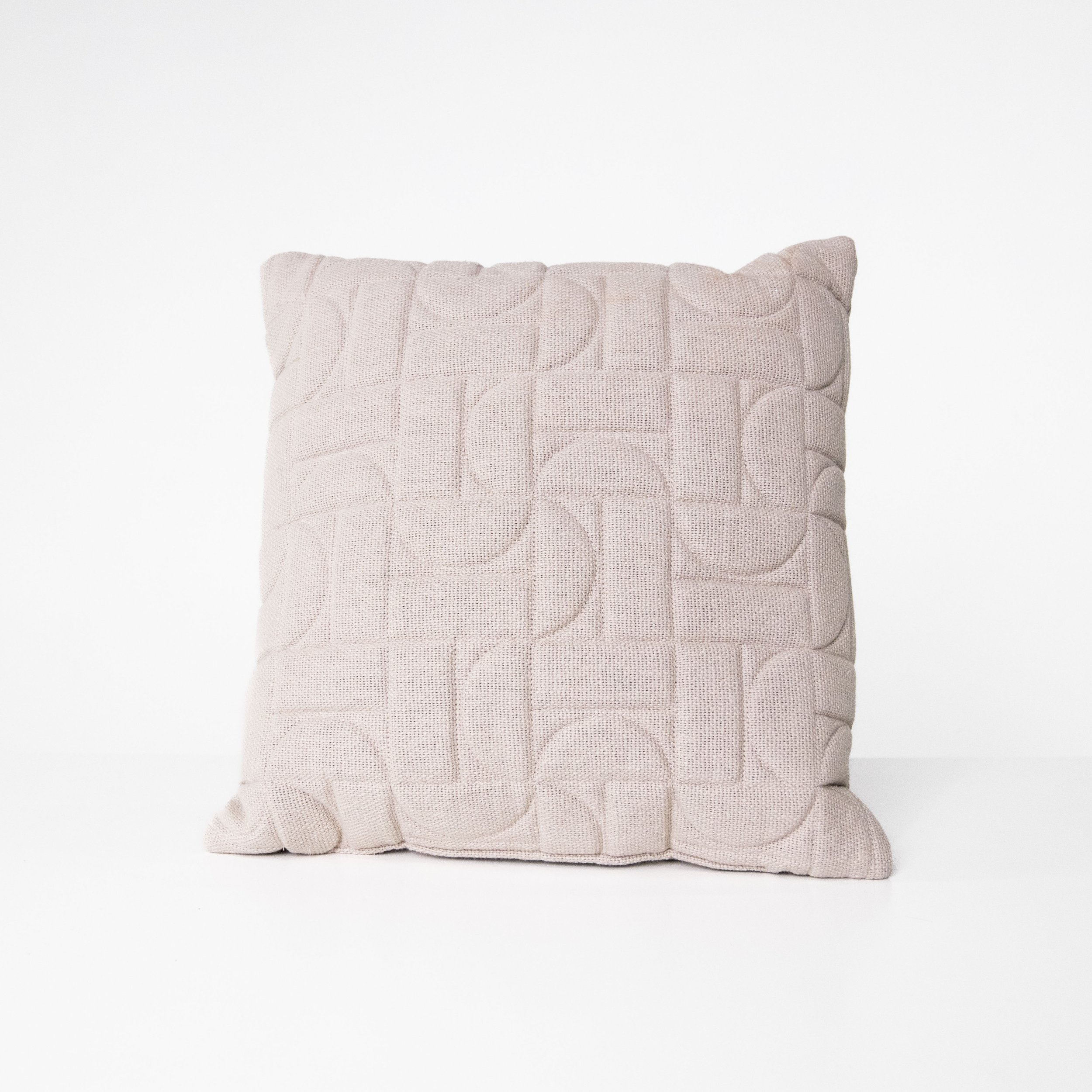 Off-White Textured Shapes Square Pillow