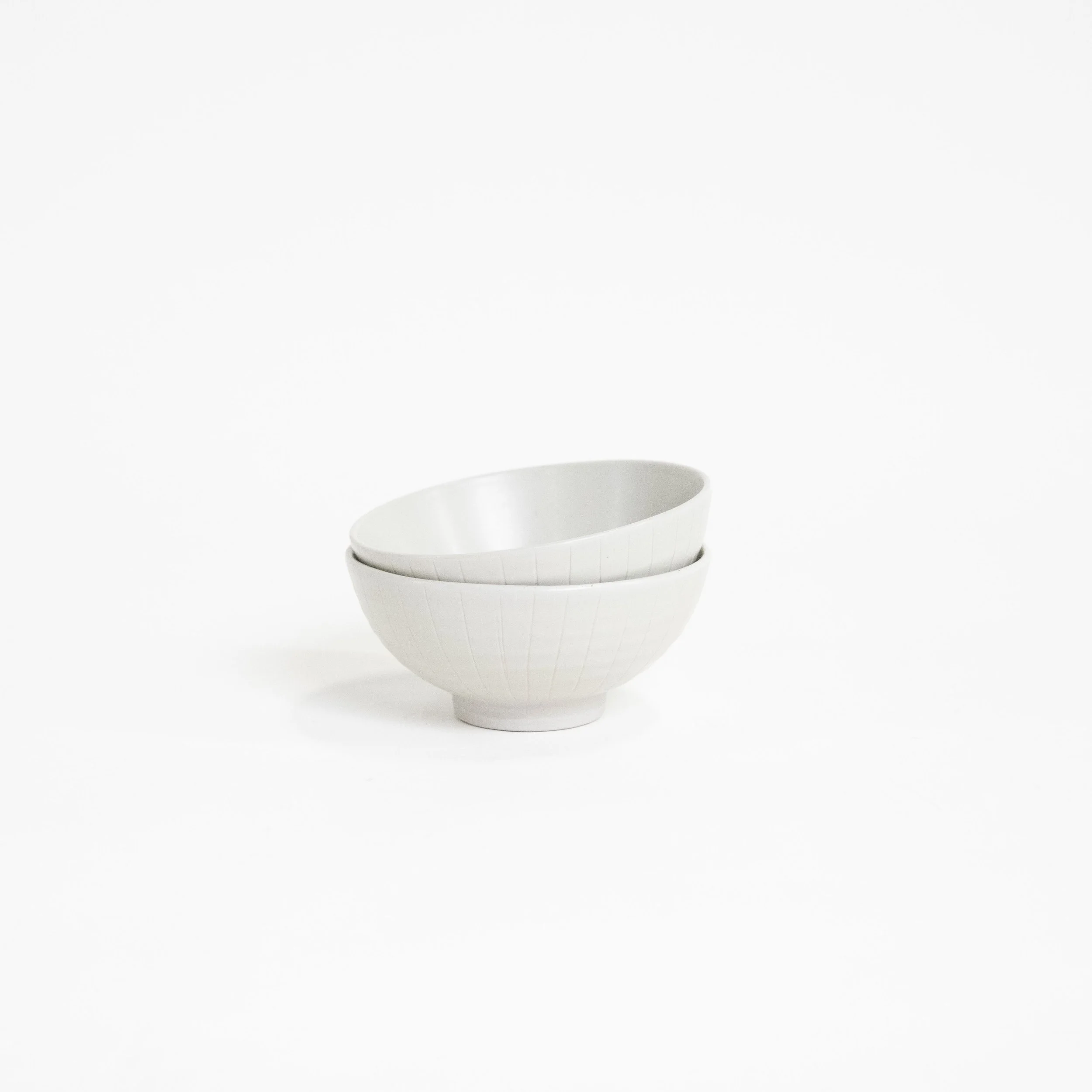 Small Gray Grid Textured Bowl