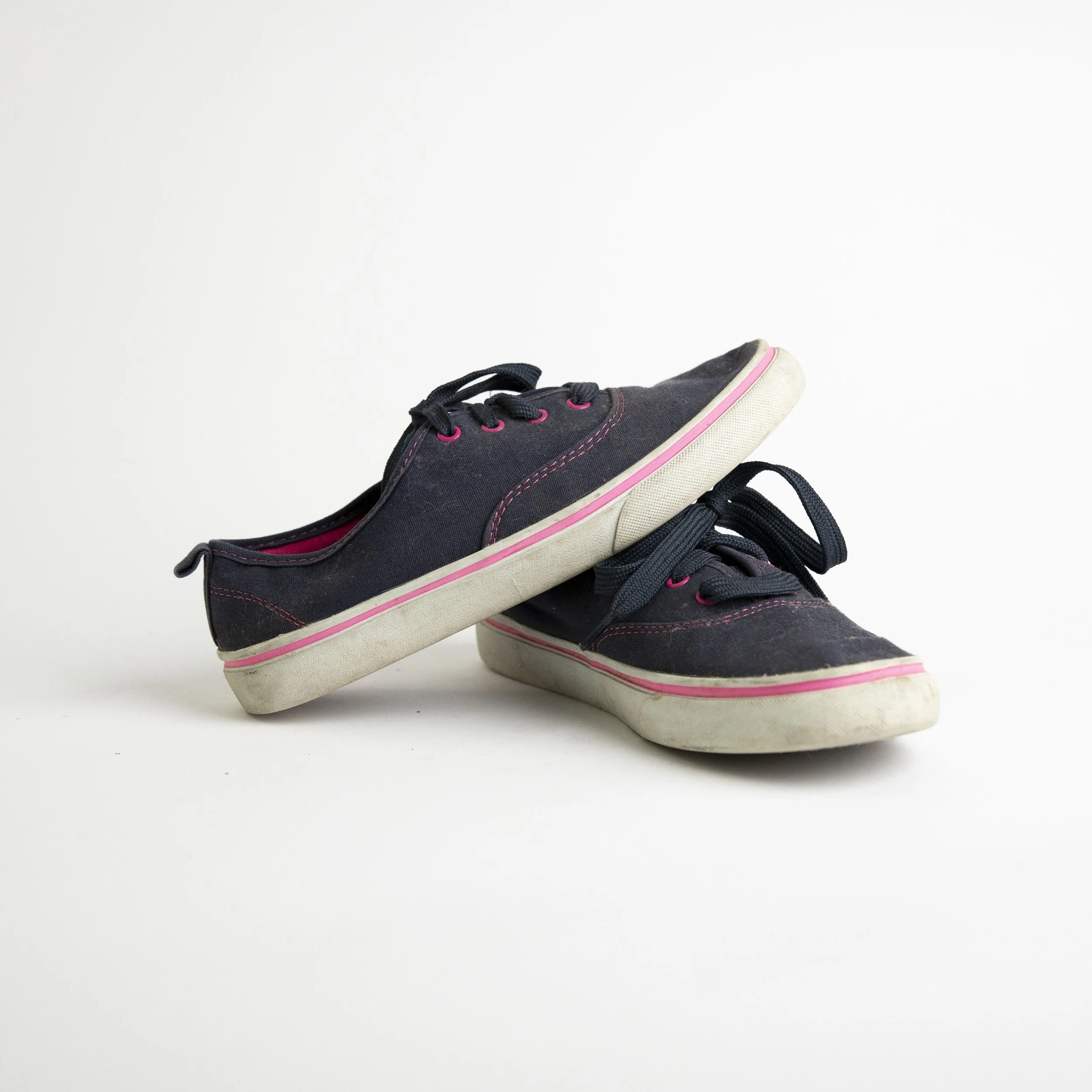 Navy And Pink Low Top Sneakers