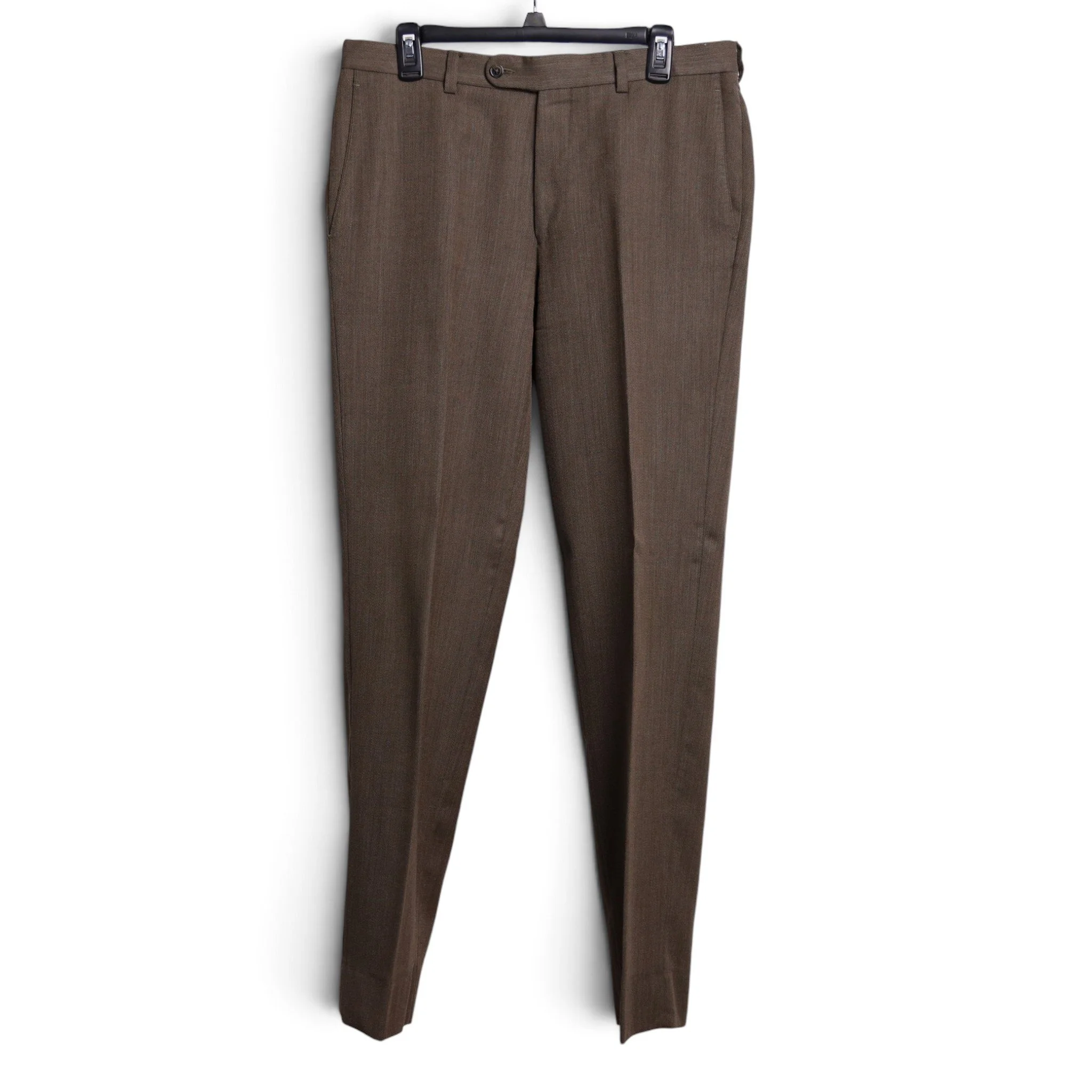 Heathered Brown Slim Fit Dress Pants