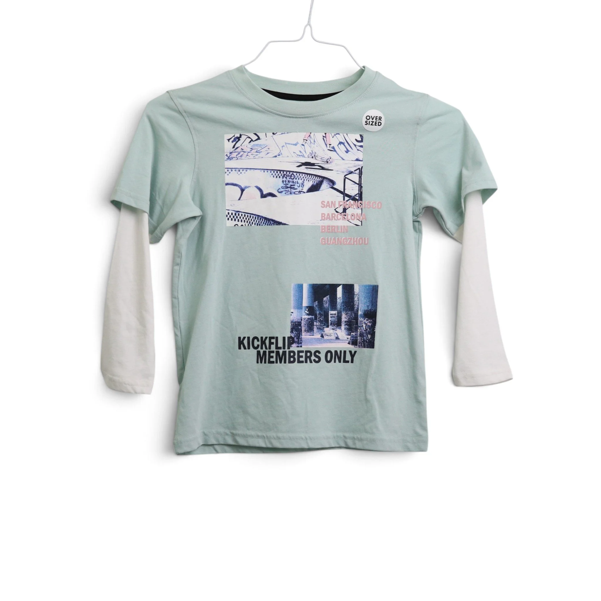 Seafoam Green Skateboarding Shirt