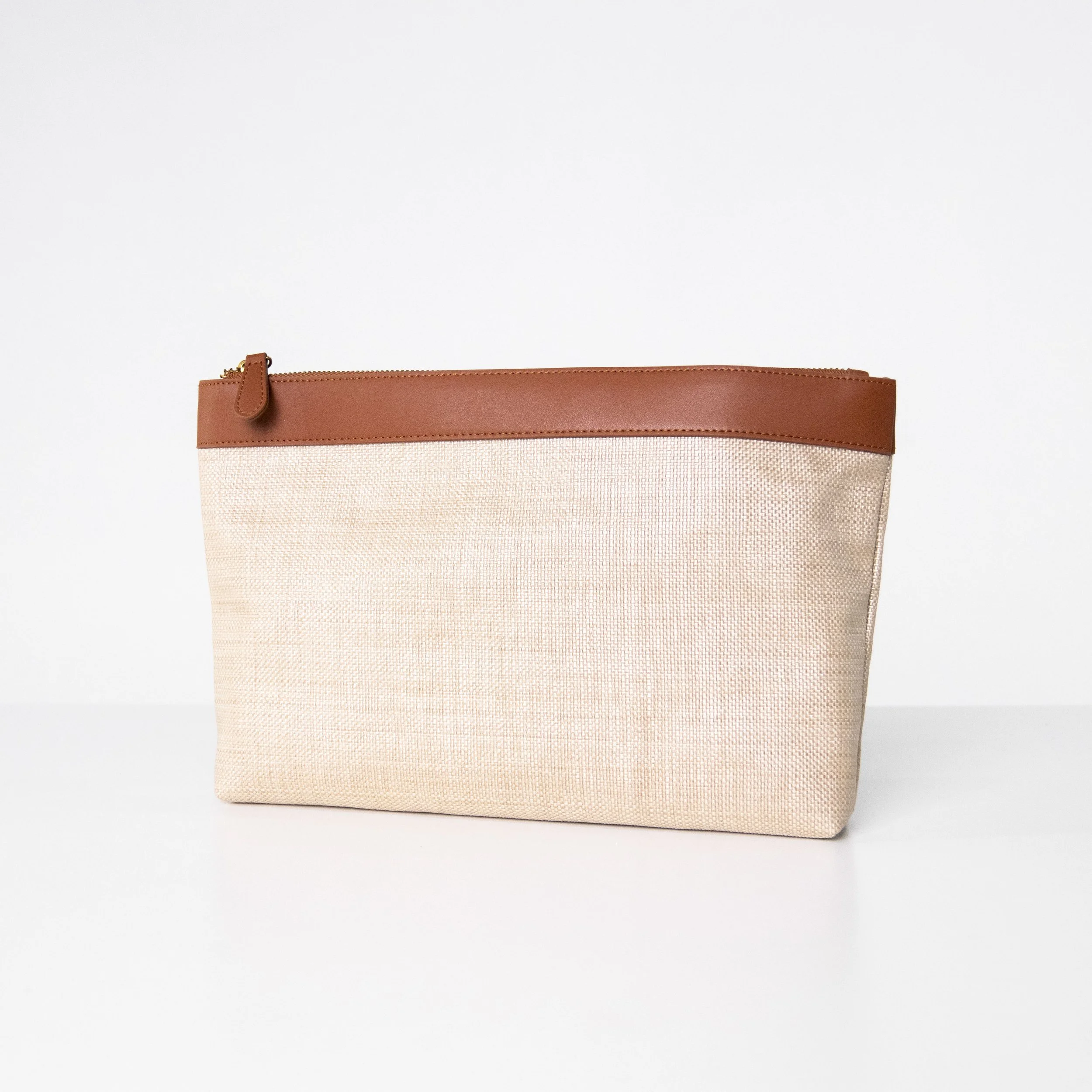 Canvas and Leather Makeup Bag