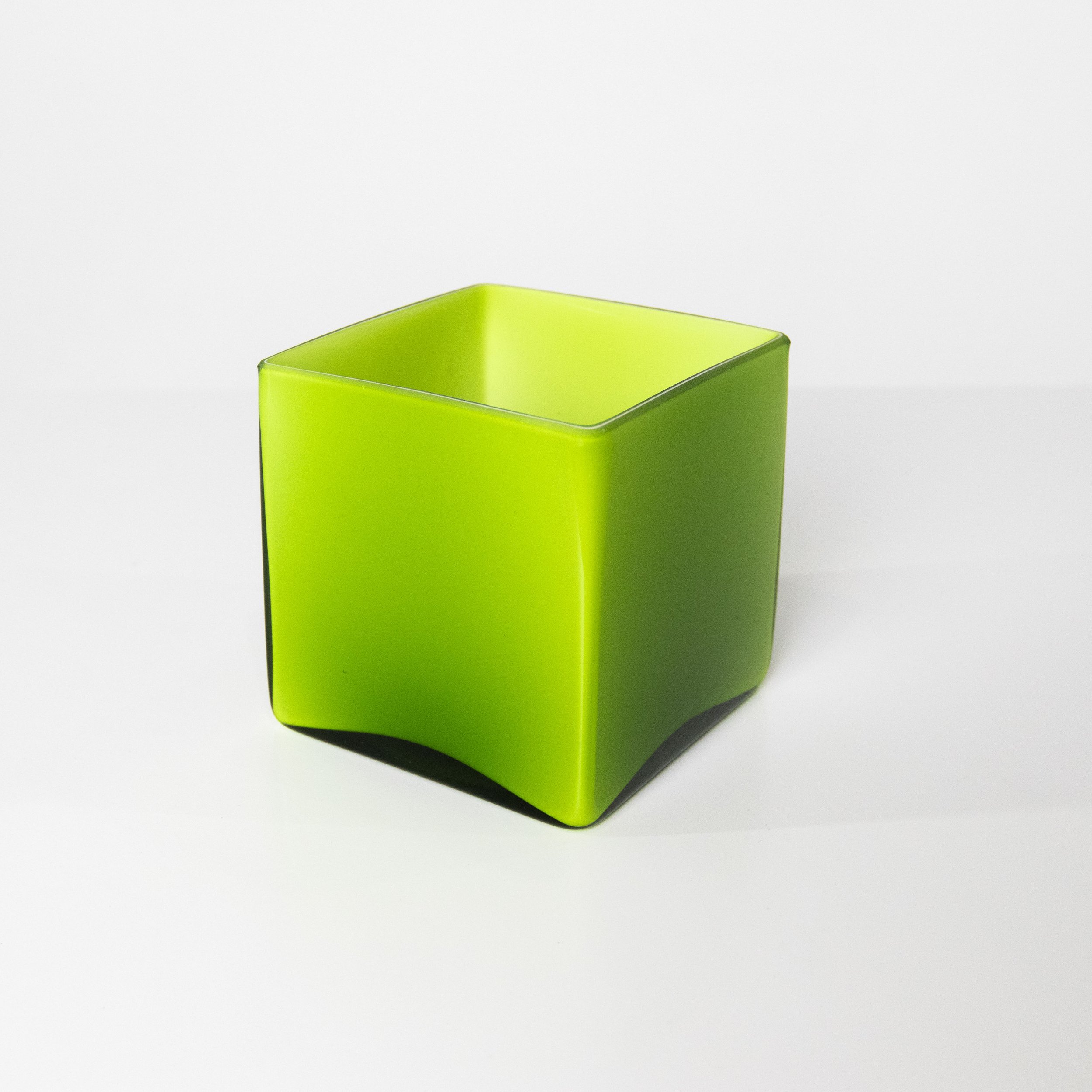 Lime Green Glass Container