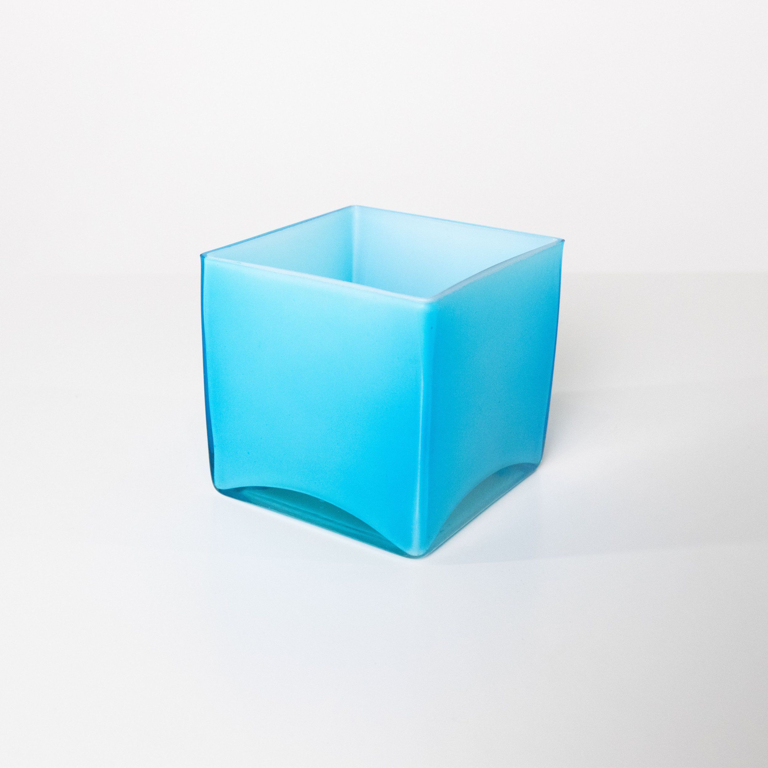 Turquoise Blue Glass Container