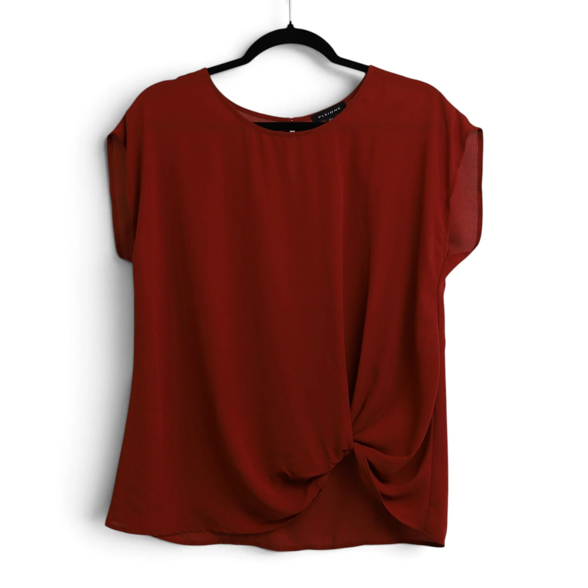 Red Scoop Neck Blouse