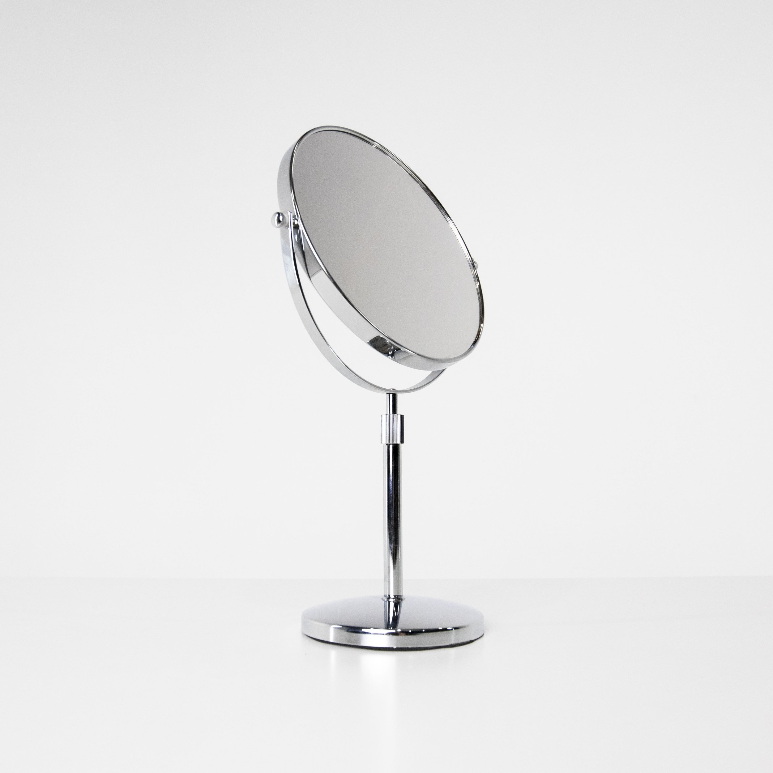 Silver Round Tabletop Mirror