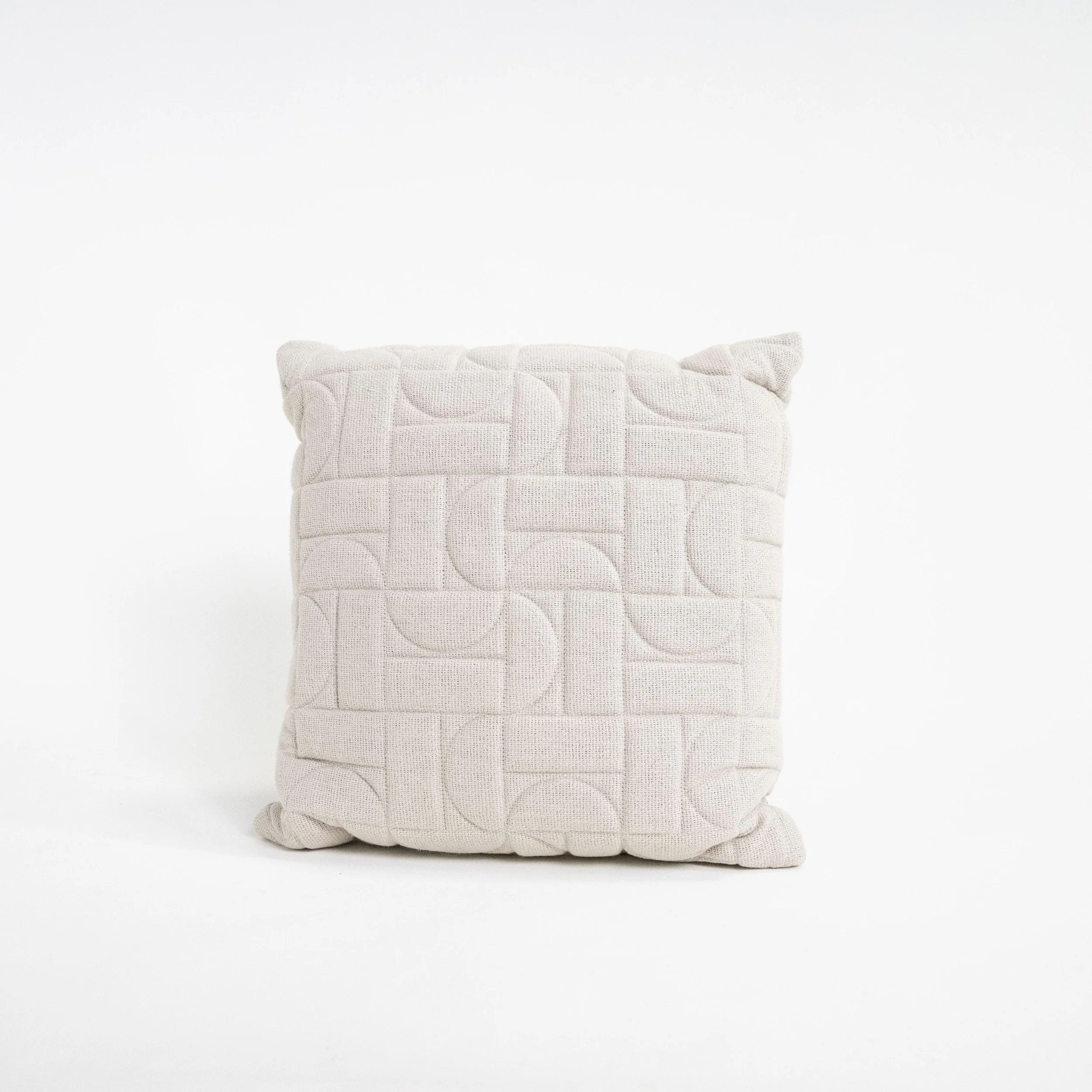 Off-White Textured Shapes Pillow