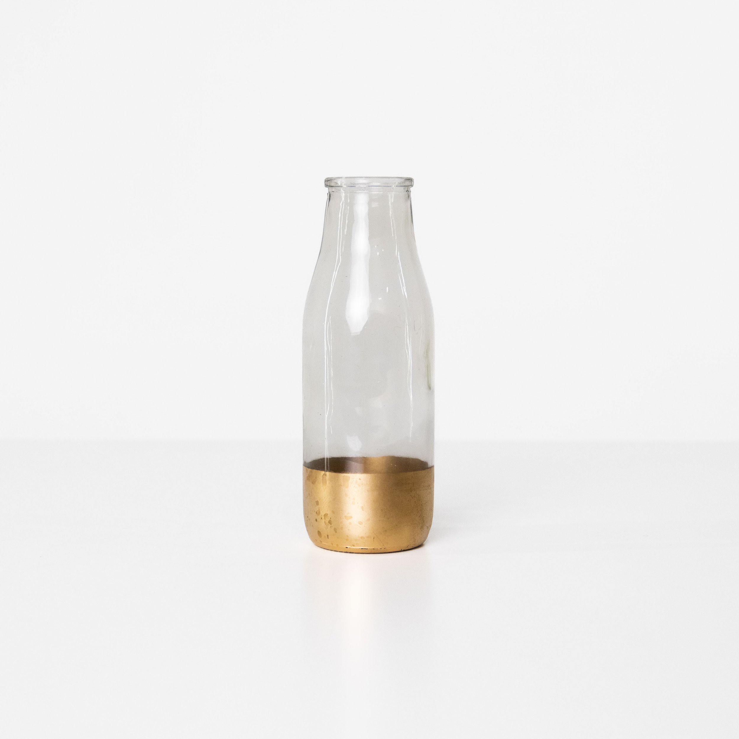 Small Clear and Gold Vase