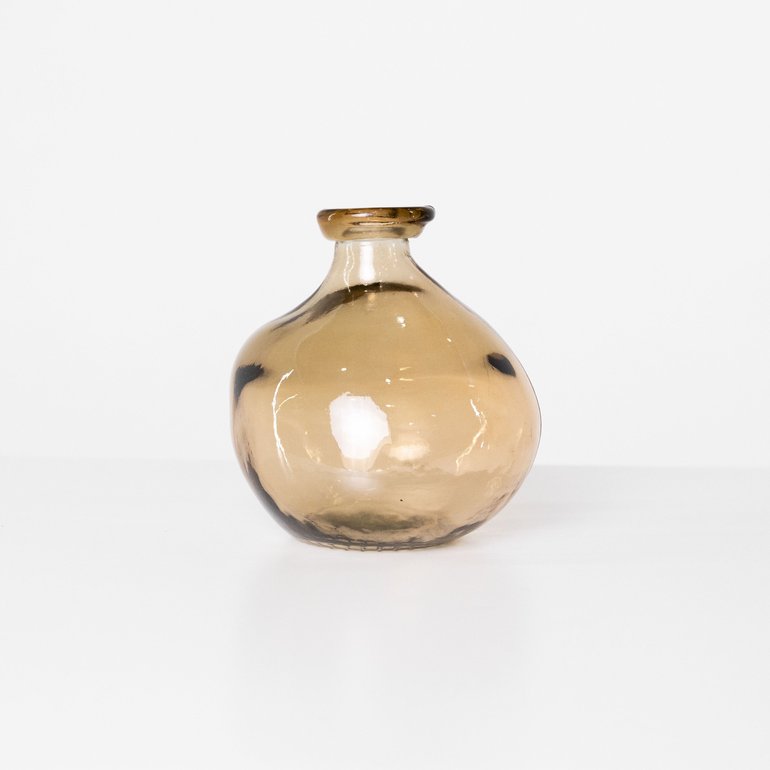 Tinted Brown Glass Amber Jug Vase