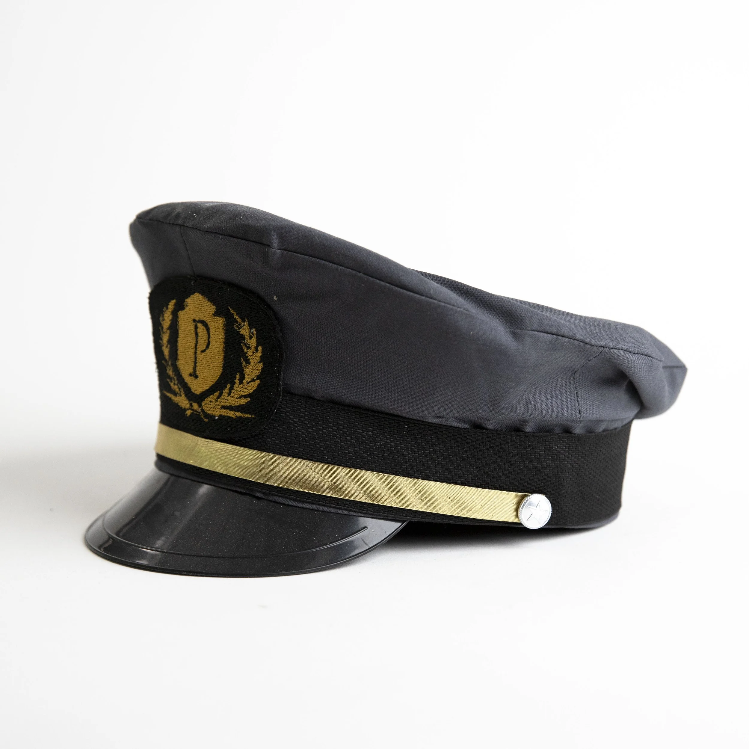 Gray/Black/Gold Boat Captain Hat