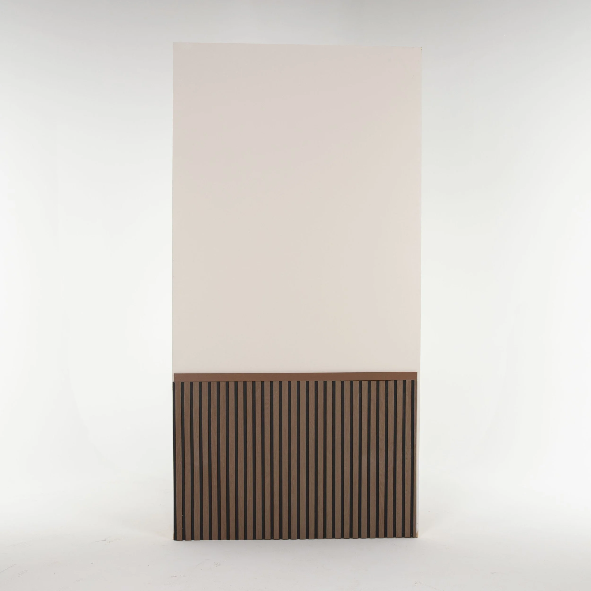 Set Wall with Wood Slat Paneling