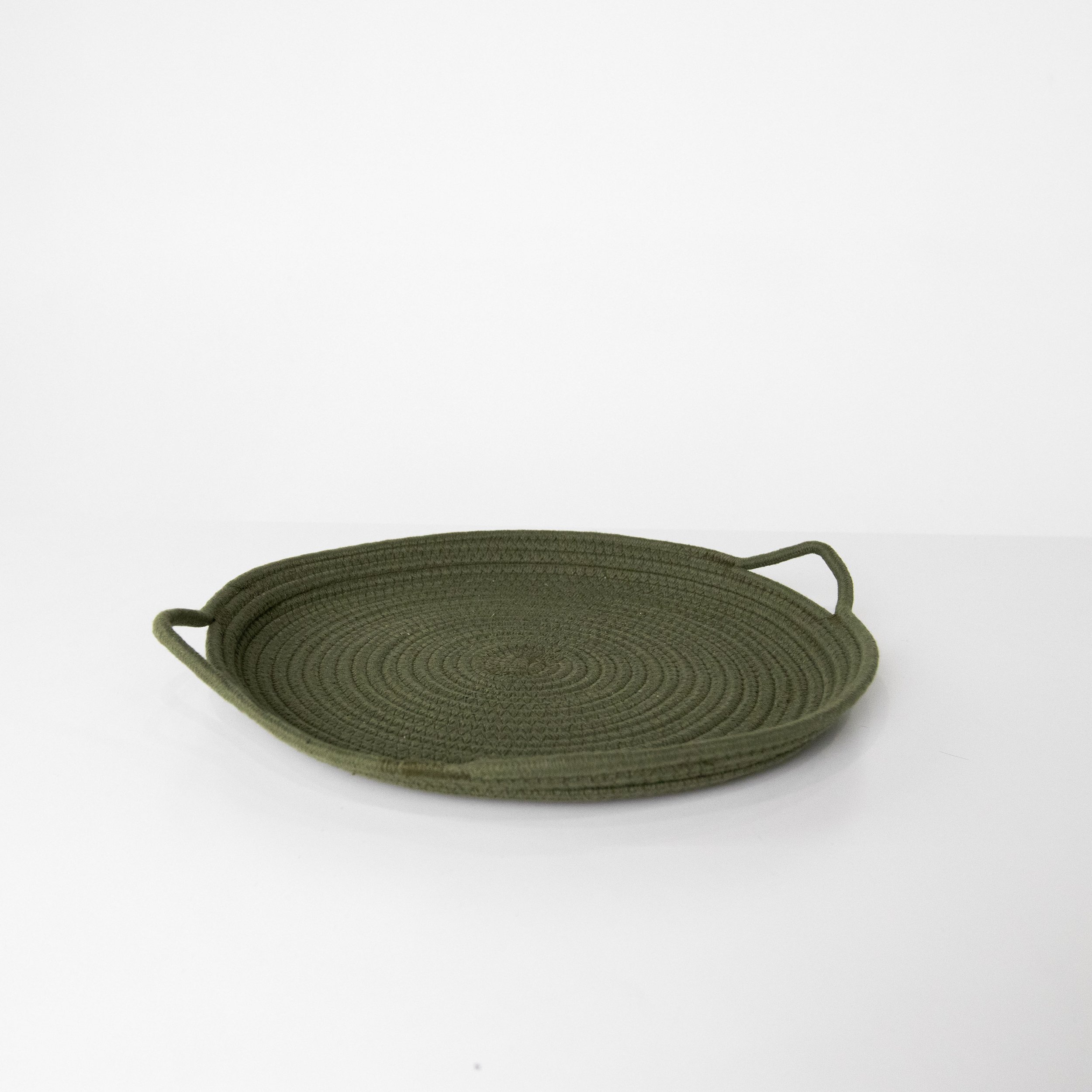 Green Woven Rope Tray