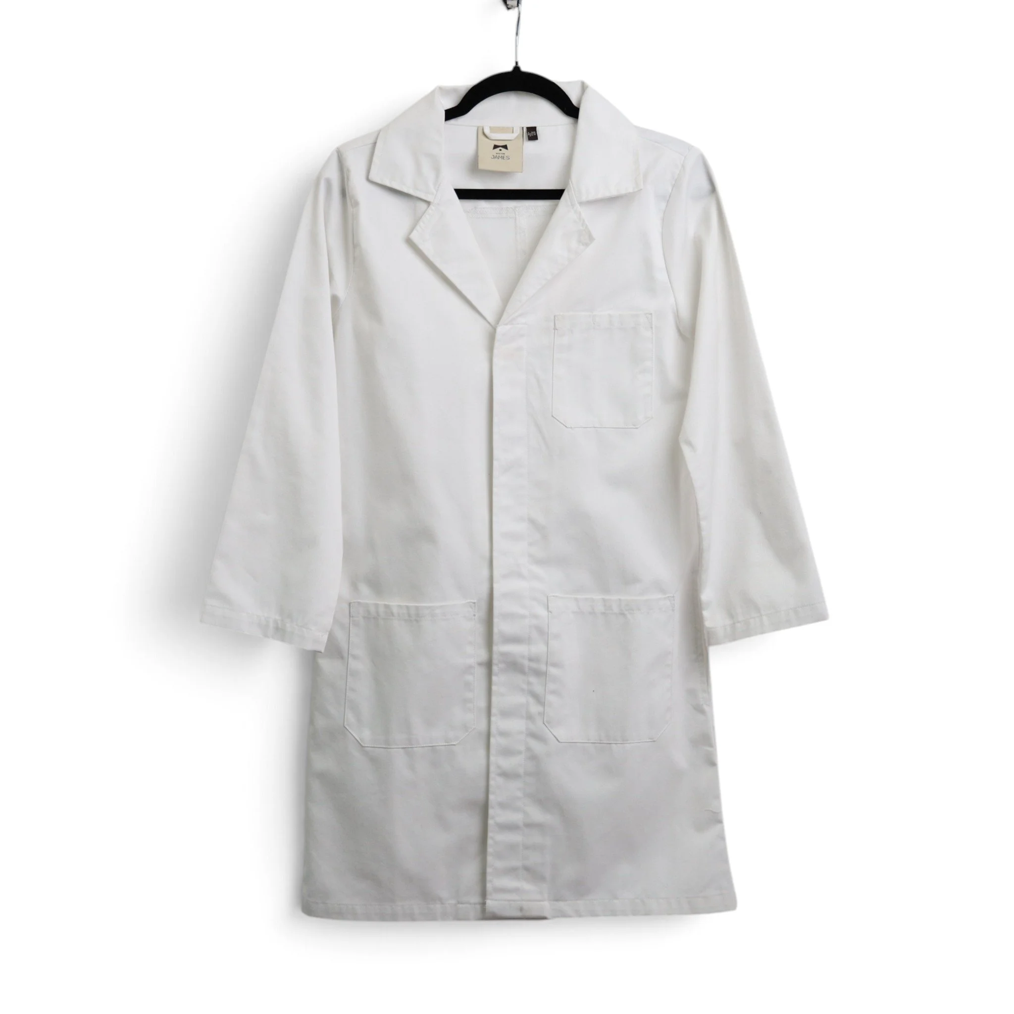 White Snap Button Lab Coat