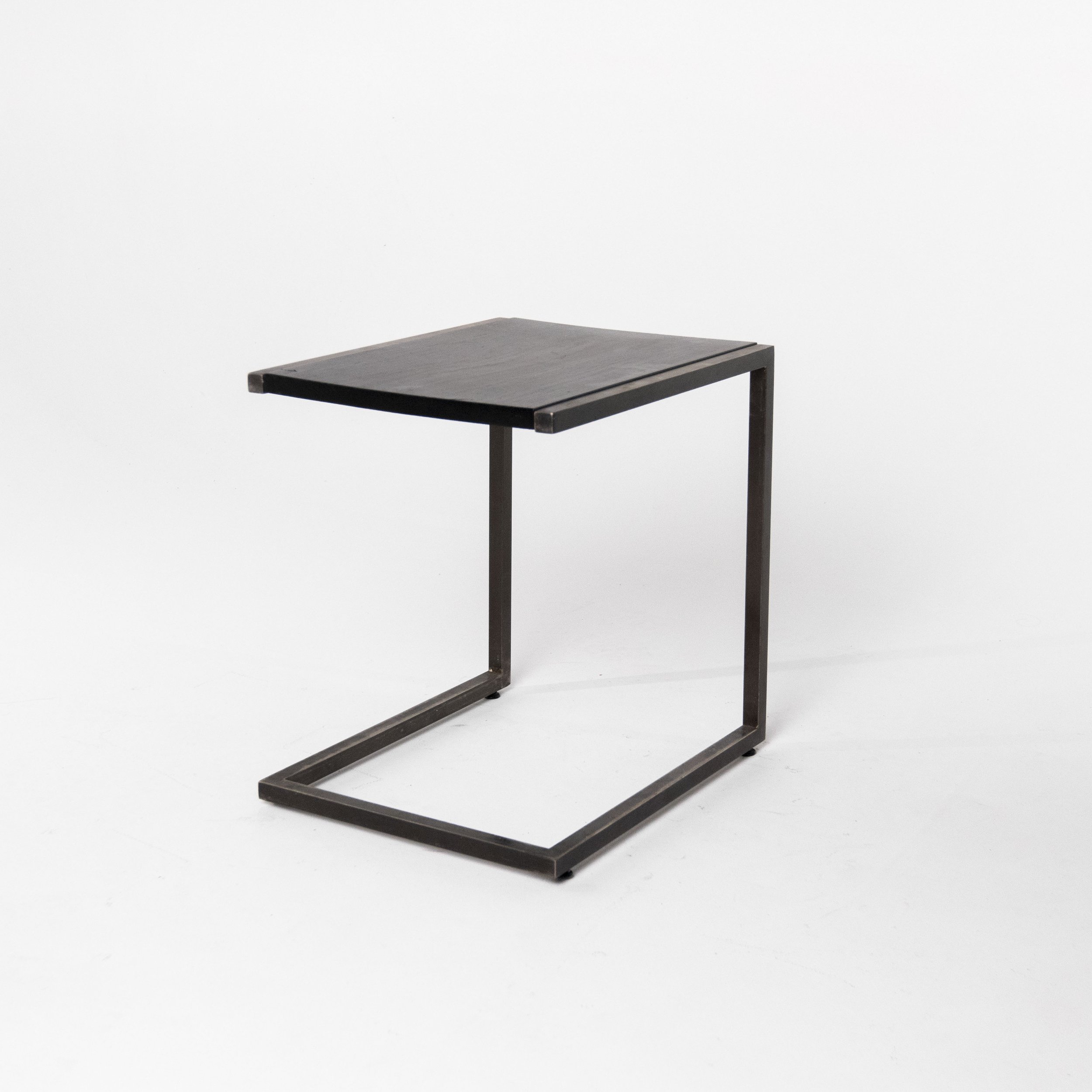 Wood and Metal Rectangle Side Table