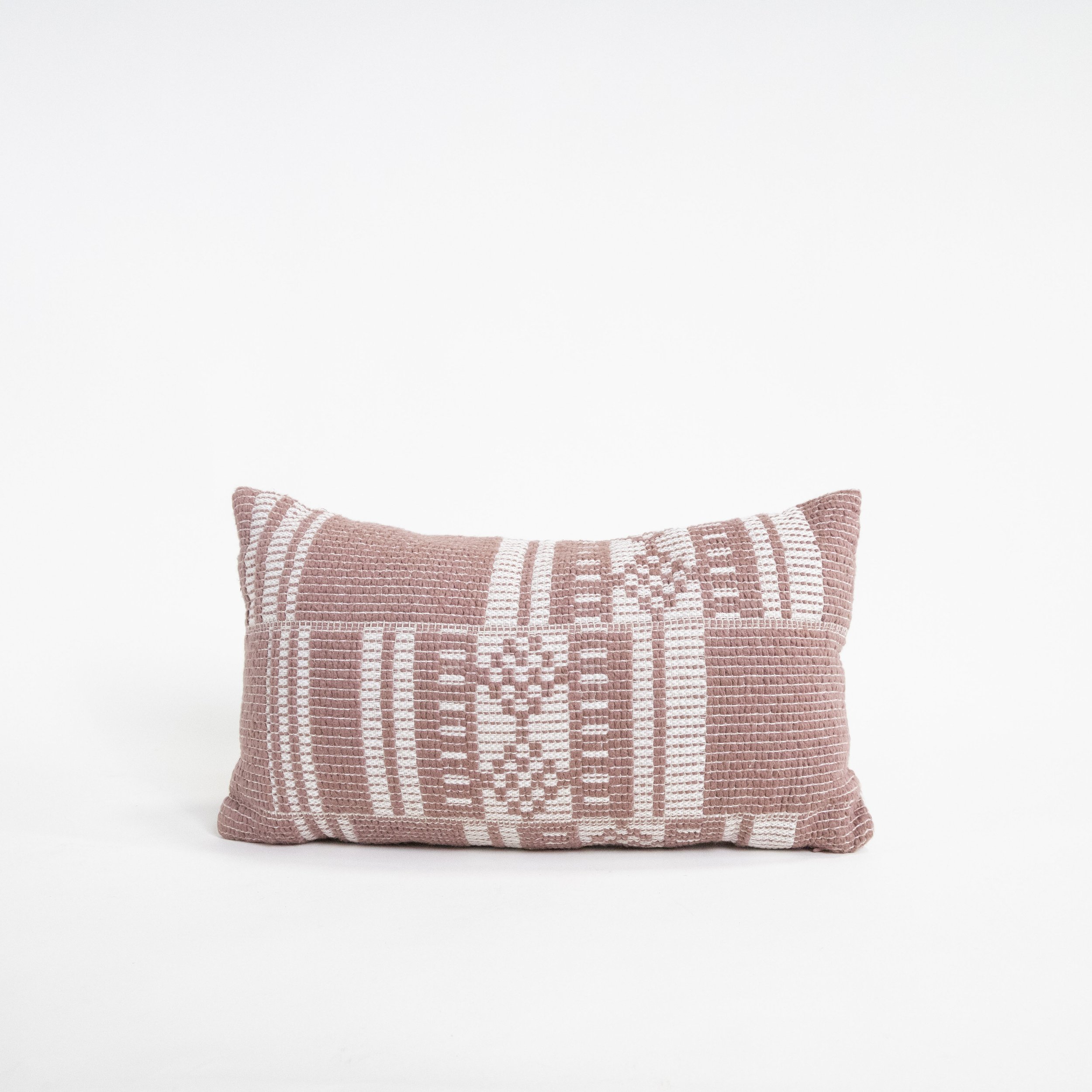 Rose Pink Patterned Rectangular Pillow