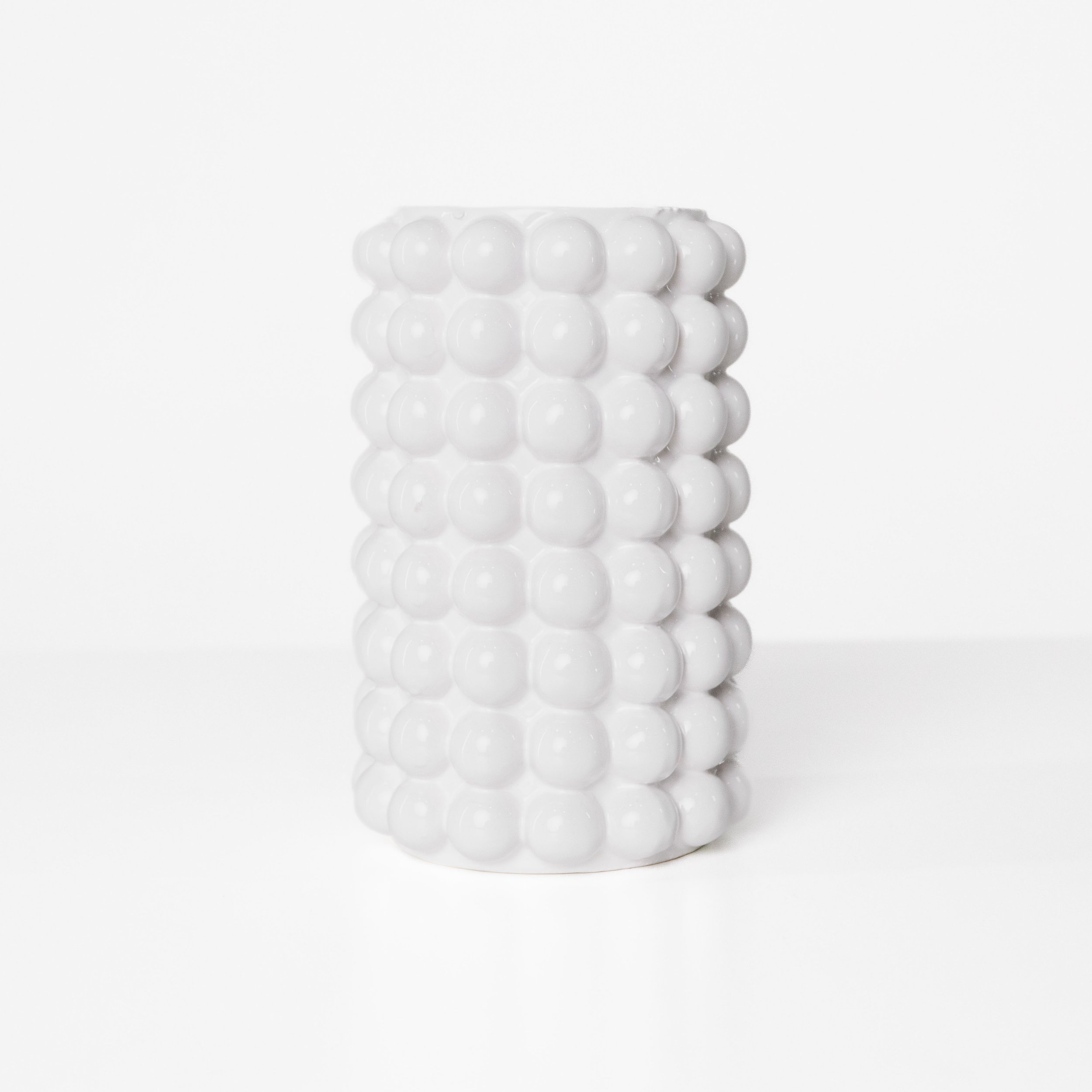 Tall White Bubble Vase