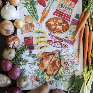 Betsy Olmstead Turkey Dinner Tea Towel