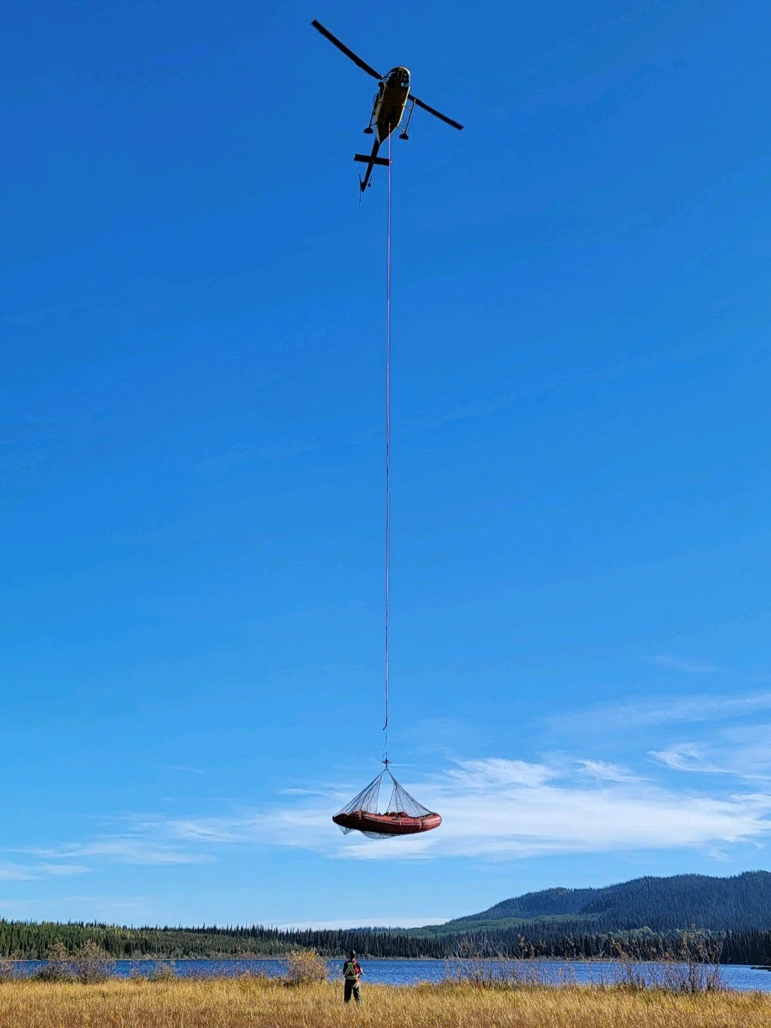 Remote field program supported by helicopter access