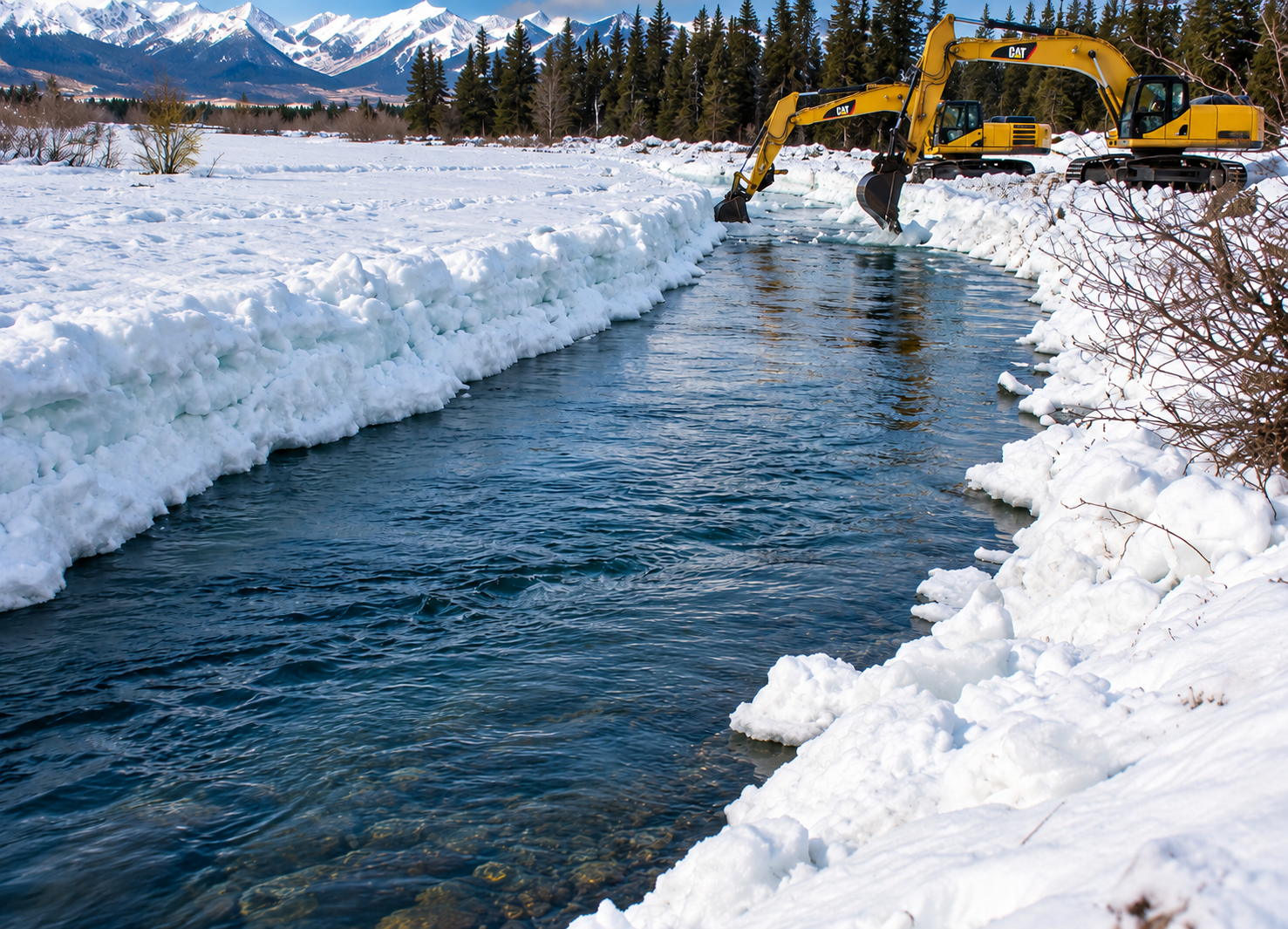 Emergency response to mitigation ice jam and flood risk to critical linear infrastructure