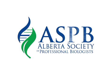 Alberta Society of Professional Biologists Logog a DNA helix and plant motif with the organization's acronym ASPB.