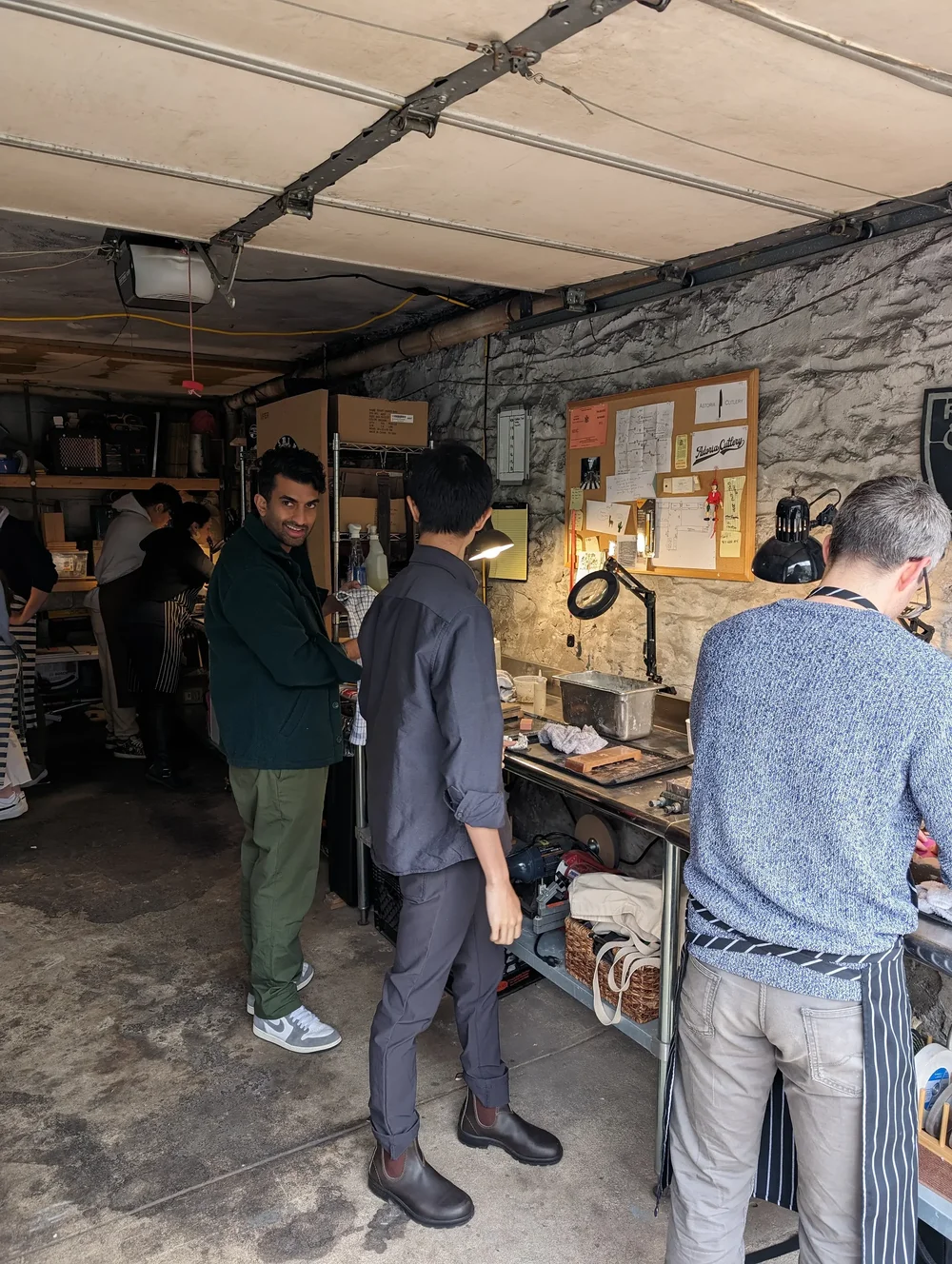 Close work at the sharpening bench