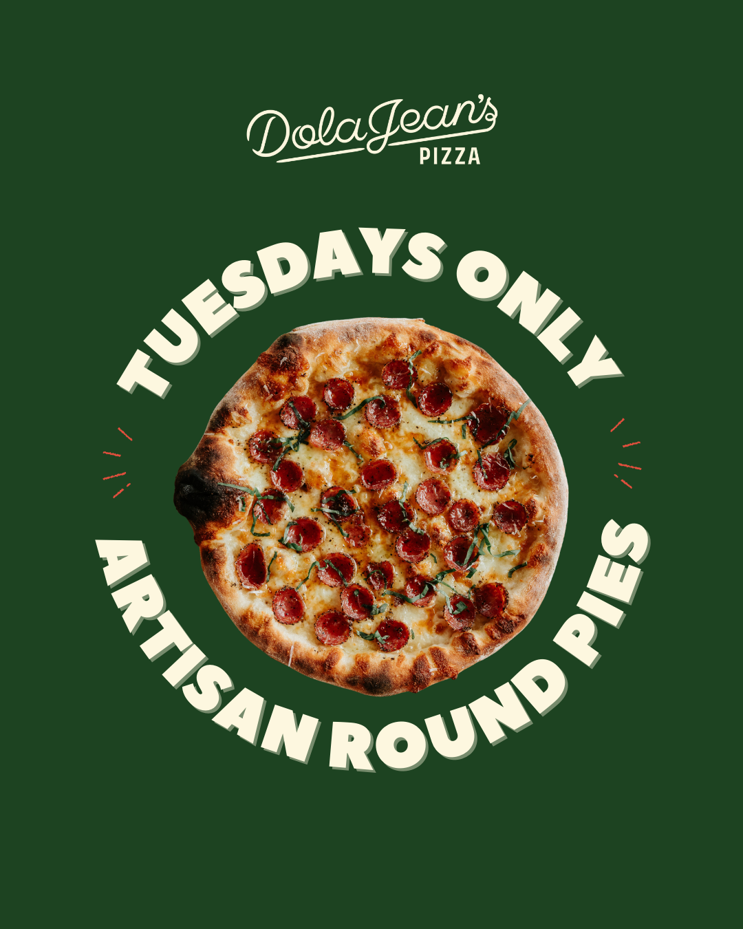 Artisan Round Pies on Tuesdays