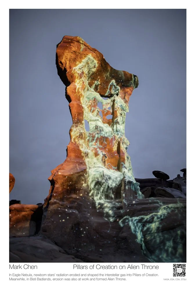 Postcard, autographed: Pillars of Creation on Alien Throne
