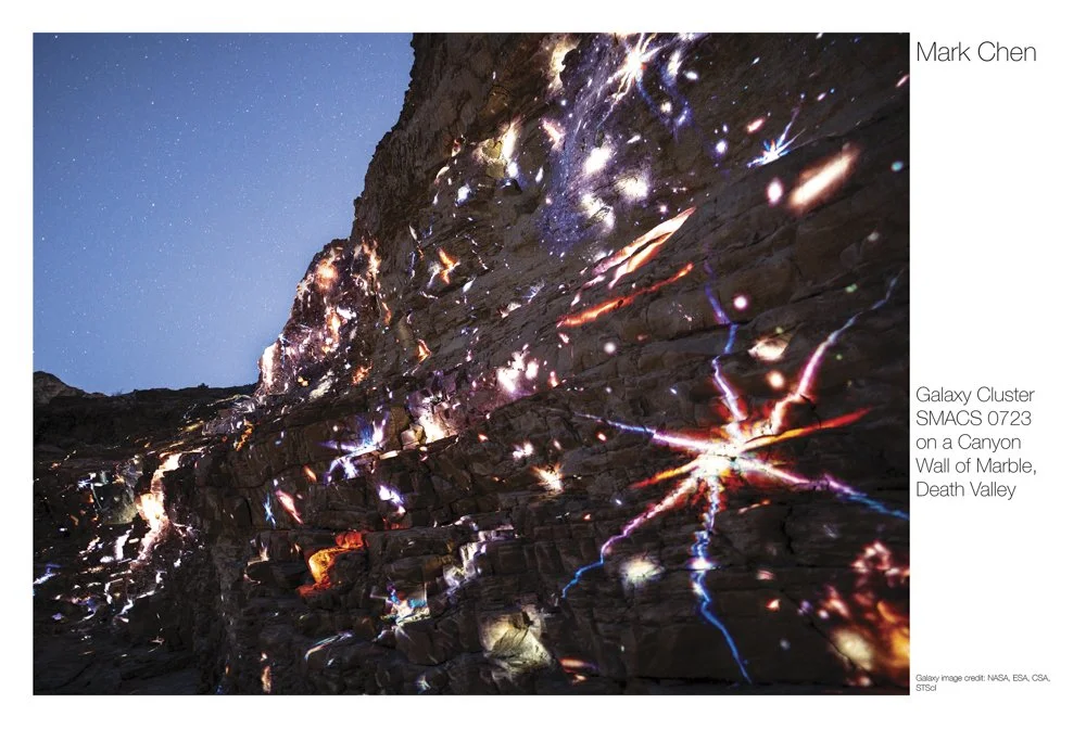 Postcard, autographed: Galaxy Cluster SMACS 0723 on Mosaic Canyon