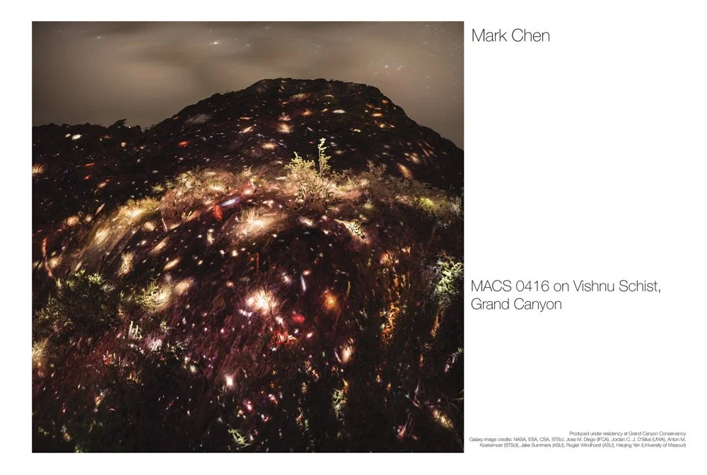 Postcard, autographed: Galaxies on Vishnu Schist