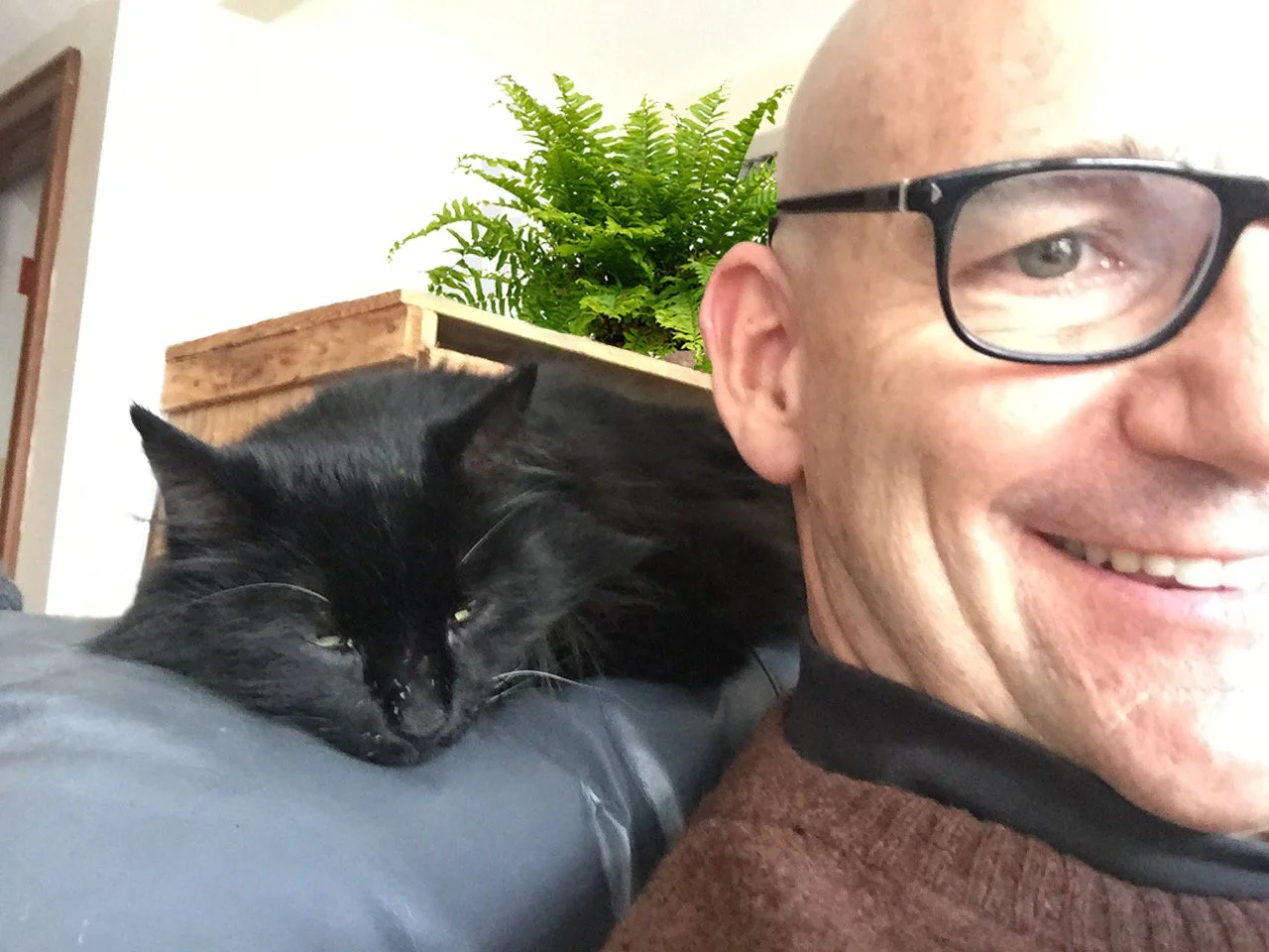 Matthew and his cat Bella