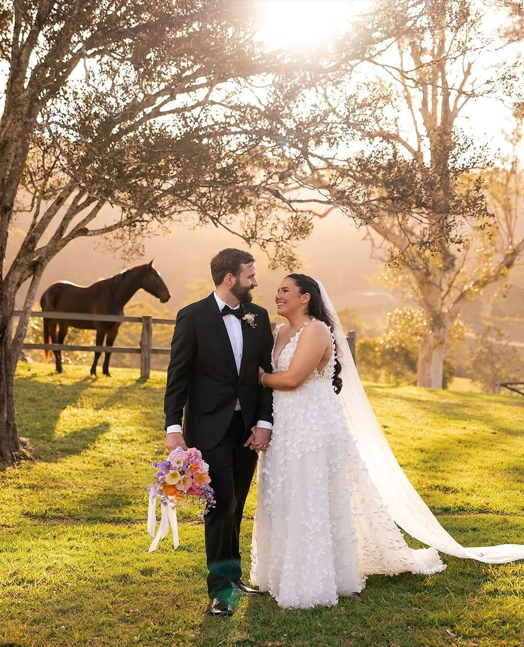 Another perfect spring day with Natalie + Trent at Cowbell Creek 💘⁠
⁠
Wedding suppliers:⁠
⁠
Photographer @figtreepictures⁠
Venue @cowbell_creek⁠
Celebrant @shelbyroset_⁠
Florist @wallflowerbrisbane⁠
Dress @madewithlovebridal⁠
Suit @blackjacketsuitin