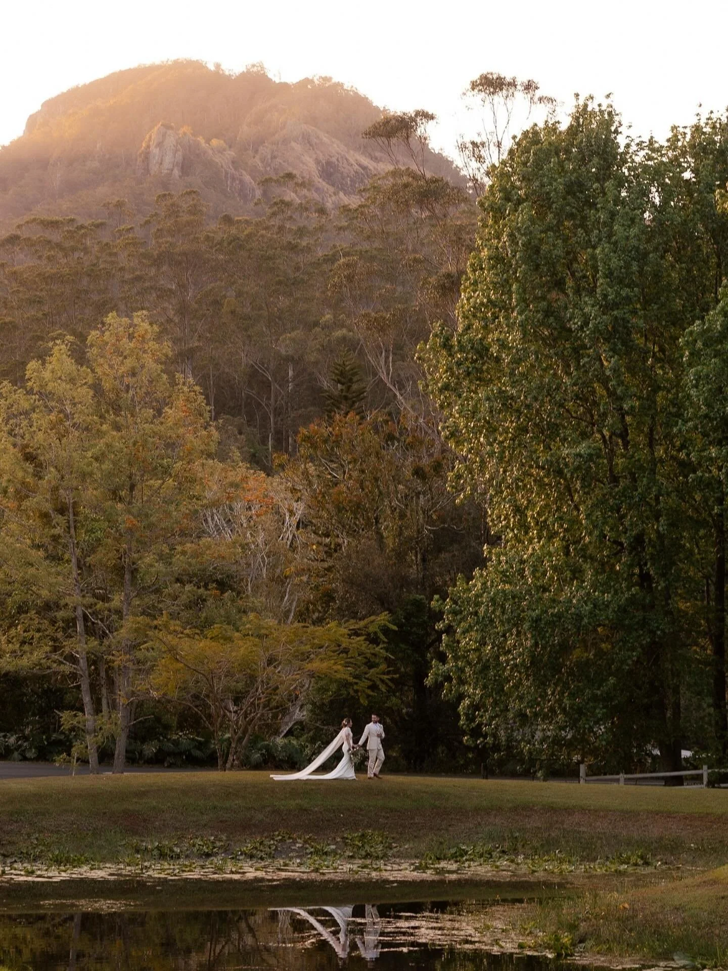 A serene sunset moment at @talltreestallebudgera in Tallebudgera Valley with the beautiful Jacinta + Kent 🕊️
⁠
Photographer &amp; videographer @figtreepictures⁠
Venue @talltreestallebudgera ⁠
Celebrant @bestcelebrantever⁠
Florist @magnolia.studios⁠

