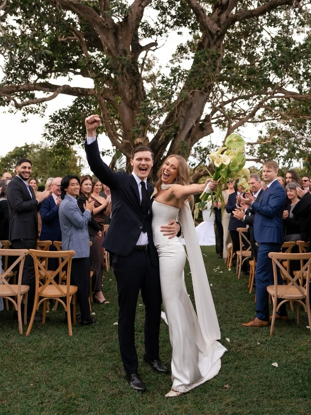 Incredible memories with Samantha and Shaun. The best vibes and brightest smiles!⁠
⁠
Photographer @figtreepictures⁠
Venue @botanica_plantationhouse 
Florist @societyblooms_florist 
Content Creator @mrs.content.au 
Dress @kyhastudios @spherebridalgall
