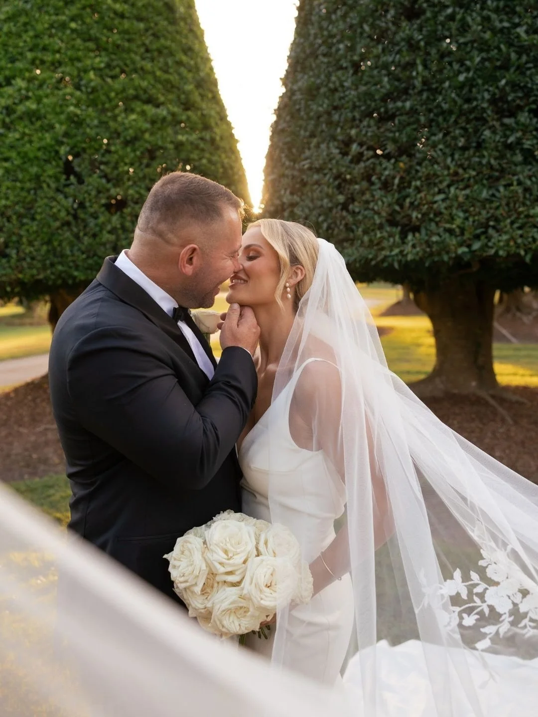Just married 🤍 Zoe + Stephen celebrating their love at Ancora Weddings. ⁠
⁠
Photographer @figtreepictures⁠
Venue @ancoraweddings 
Celebrant @dylanbondcelebrantmc 
Florist, stylist &amp; planner @ivybleu.com.au 
Videographer @fiddlefigfilms 
Dress @m