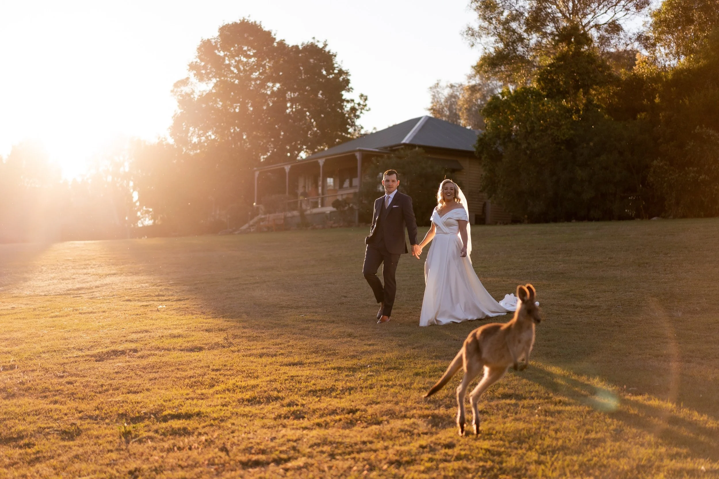 The beautiful newlyweds Lauren + Brodie (plus some special guests!) 🦘💕

Photographer @figtreepictures
Venue @spicershiddenvale 
Celebrant @marriedbyjake 
Florist @aliceinsilk
Hair &amp; makeup @natalielucasmua 
Entertainment gmeventgroup

#weddingp