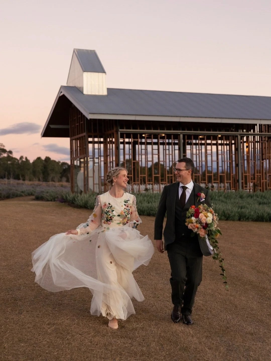 A fairytale set amongst the lavender. Jen and Henry celebrated their wedding on a perfect winter&rsquo;s day at Kooroomba. 💜

Photographer @figtreepictures 
Venue @kooroomba_weddings 
Celebrant @country_wed 
Florist @saintandstemflorist 
Dress @puya