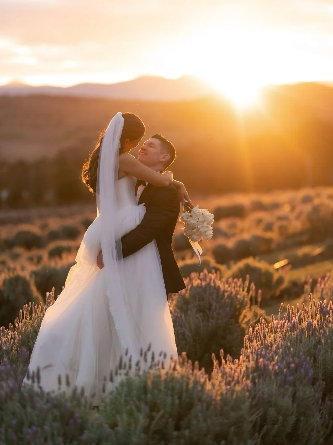Capturing Tyneisha + Blake in the lavender fields on their wedding day 💜

Photographer @figtreepictures
Venue @kooroomba_lavender_farm 
Celebrant &amp; entertainment @celebrantladylove 
Florist @countryblooms_heathergaulter 
Content creator @icaptur
