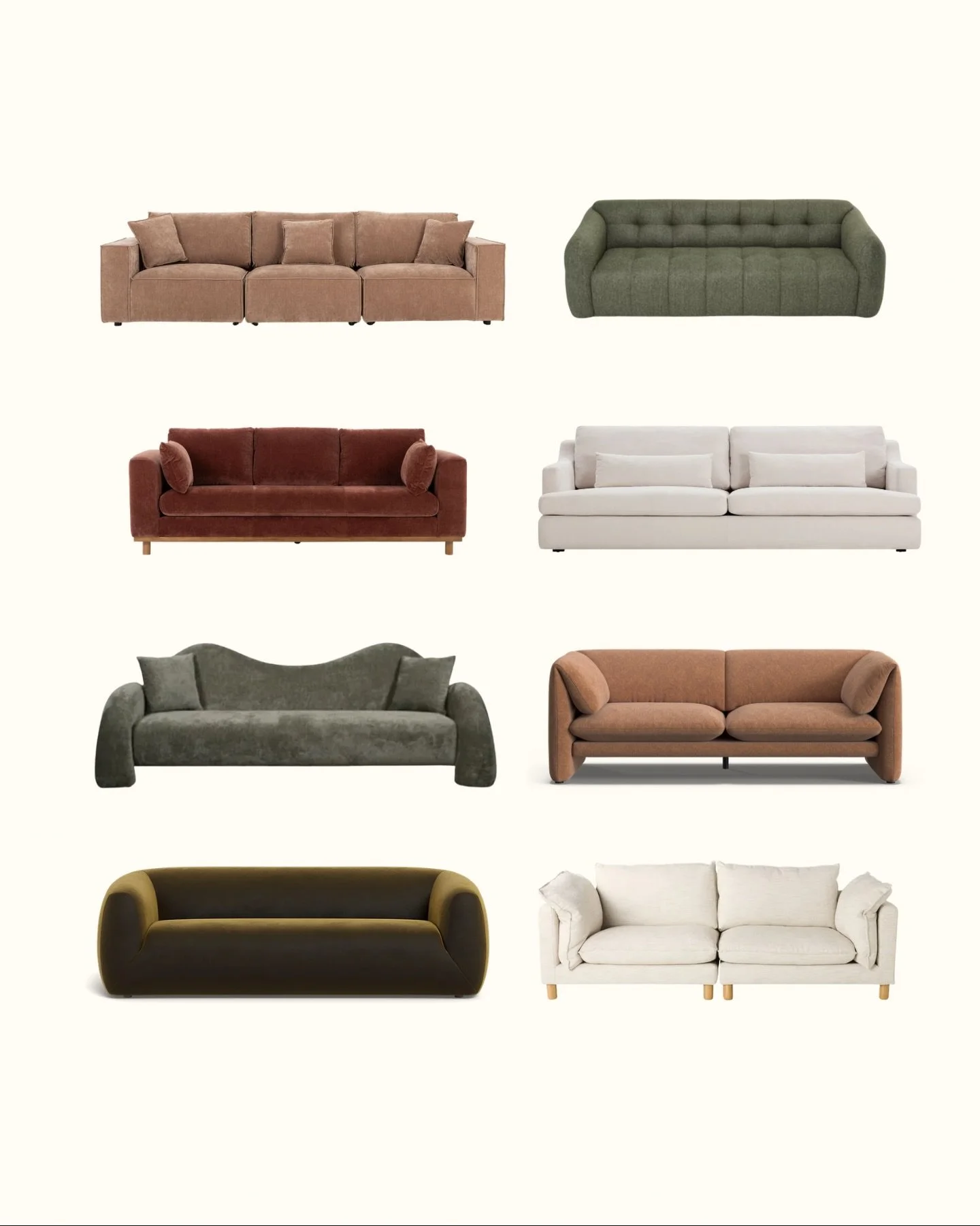 Choosing a sofa can be overwhelming!  A lot of times we get distracted by the enormous sectionals on display at the furniture stores + forget the size + shape that is actually functional for our space.  Here&rsquo;s 8 great looking three seaters that