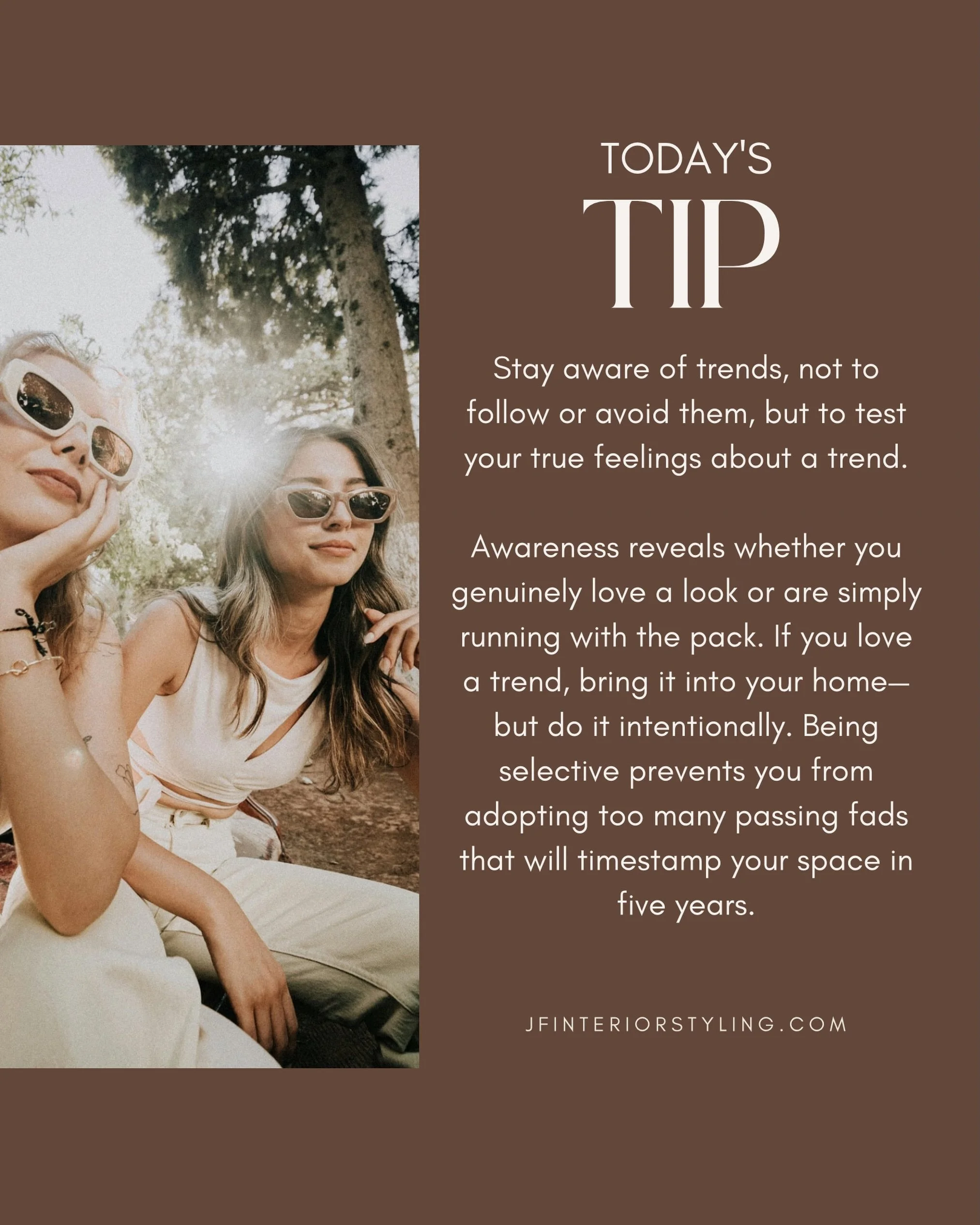 I&rsquo;m not anti-trends.. we are all influenced by what is around us, but I tell people to have an awareness about trends + to be mindful of not adopting everything you see.  When we look online a lot of influencers who aren&rsquo;t designers tend 