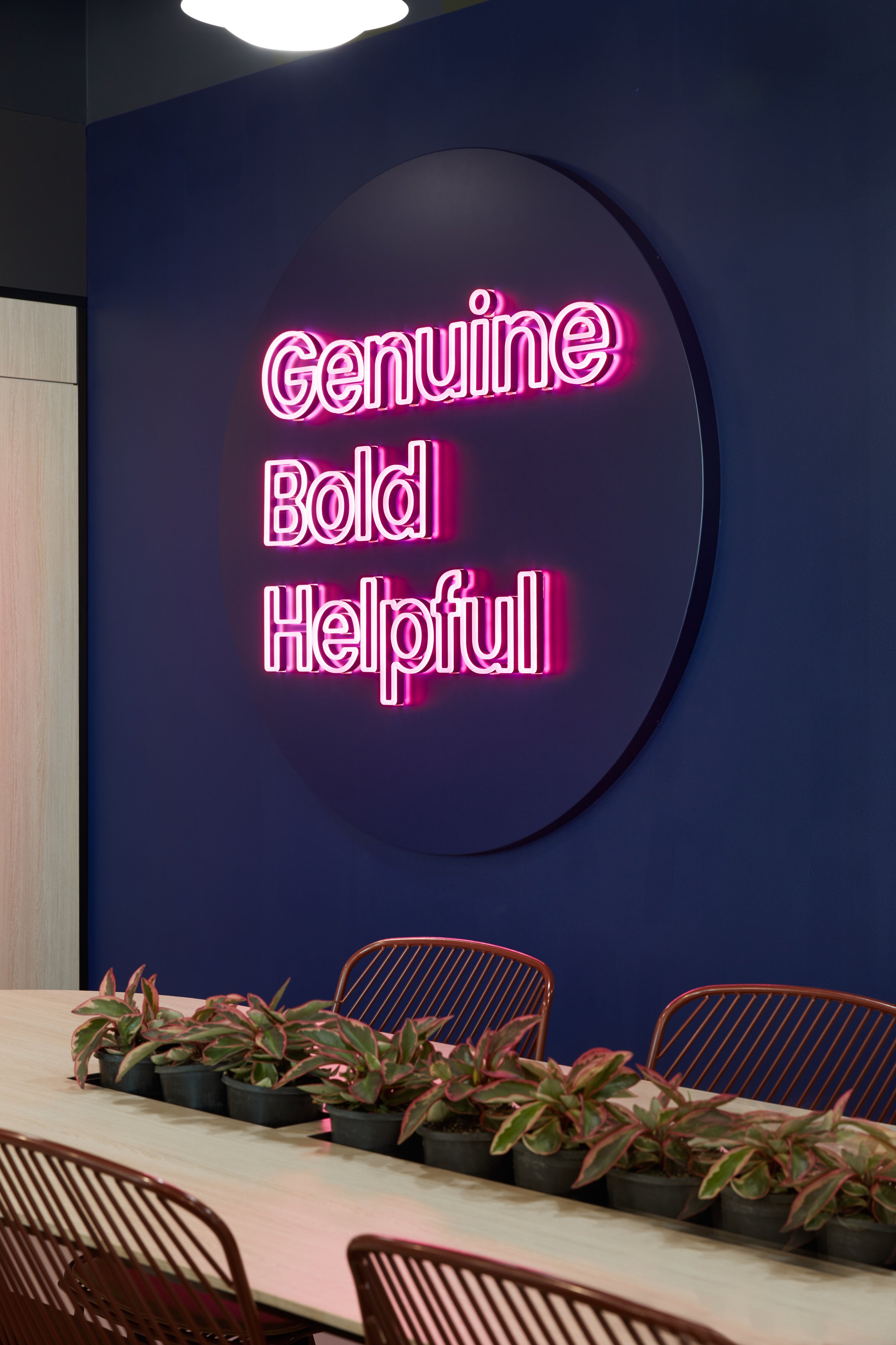 The team at Proximity are their clients ultimate sidekick. Their office graphics package and signage is all about celebrating these unsung heroes. Brand elements have been cleverly weaved through the space using a wide spread of materials, technologi