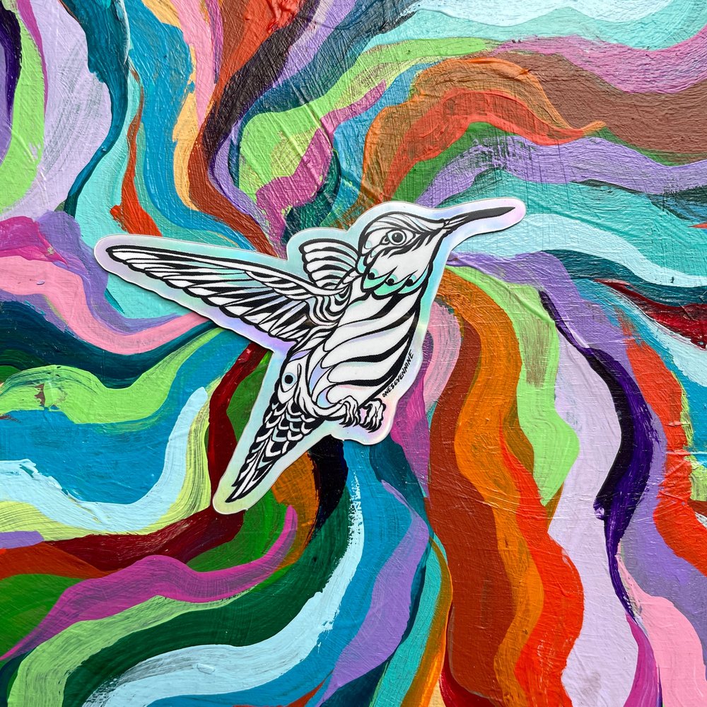 Hummingbird Holographic Sticker — o n e s e v e n n i n e