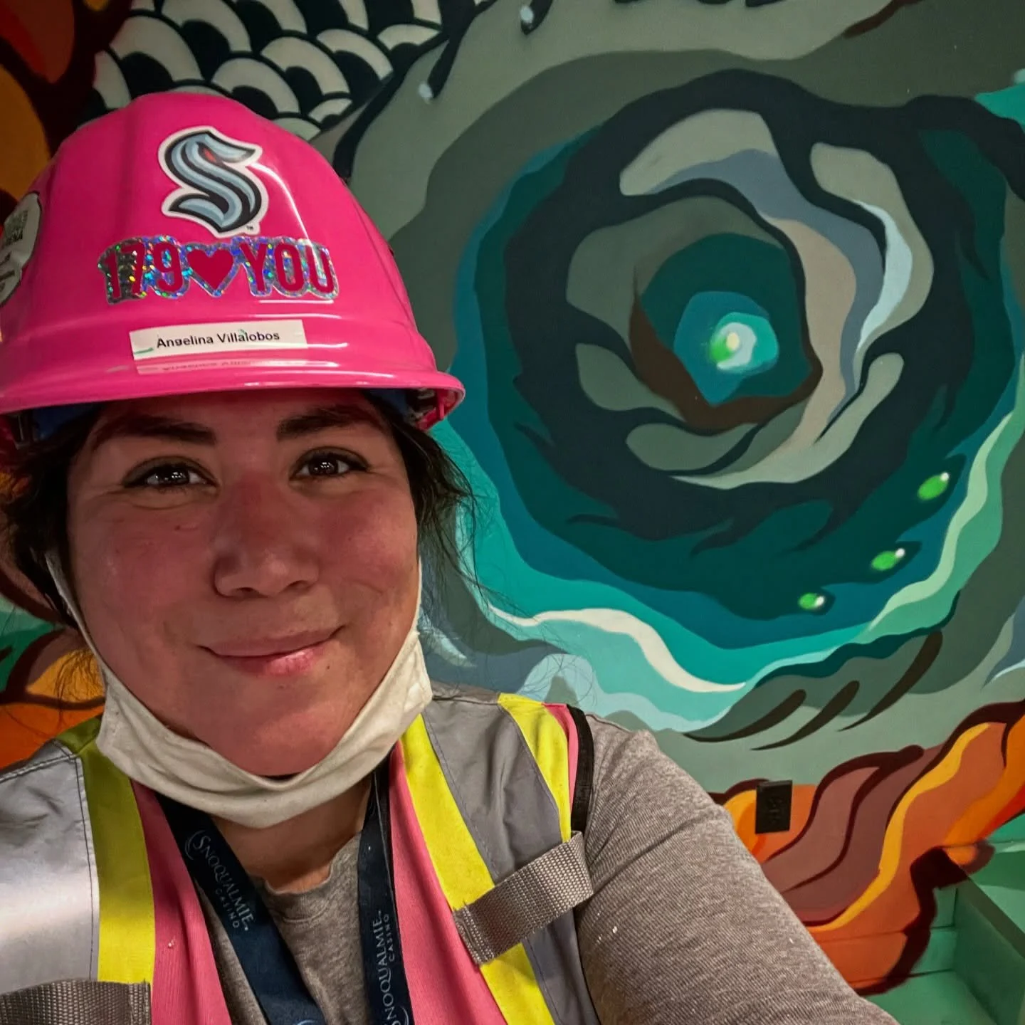 April showers 🌺 

#PNWartist #onesevennine #LatinaMuralist 
Climate Pledge Arena, 2021