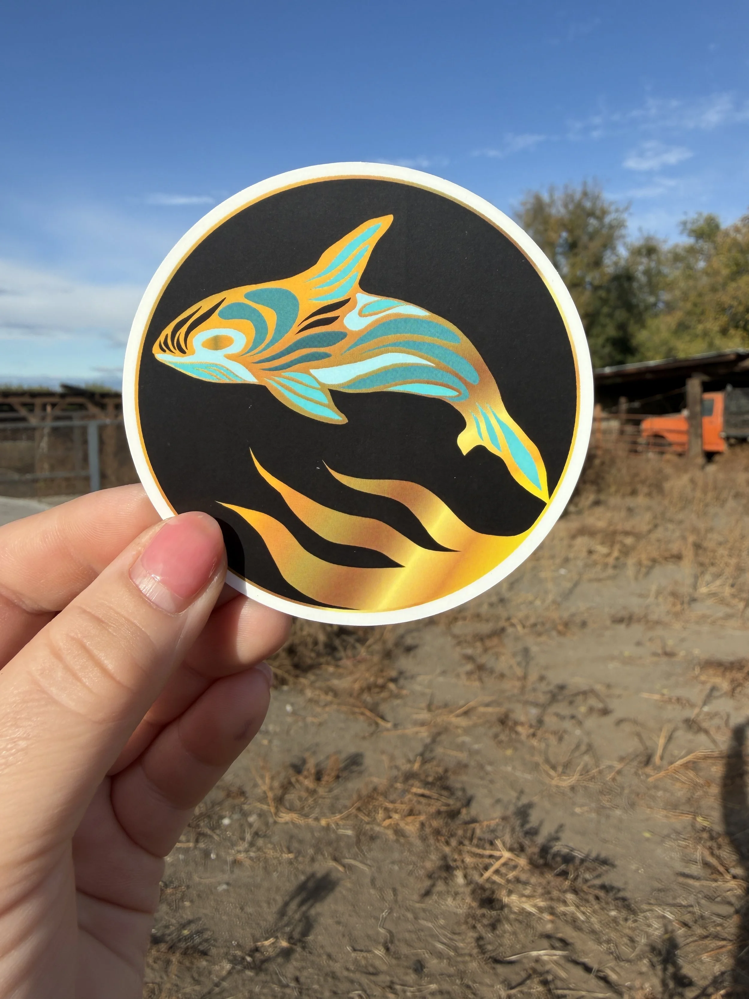 Golden Orca Vinyl Sticker