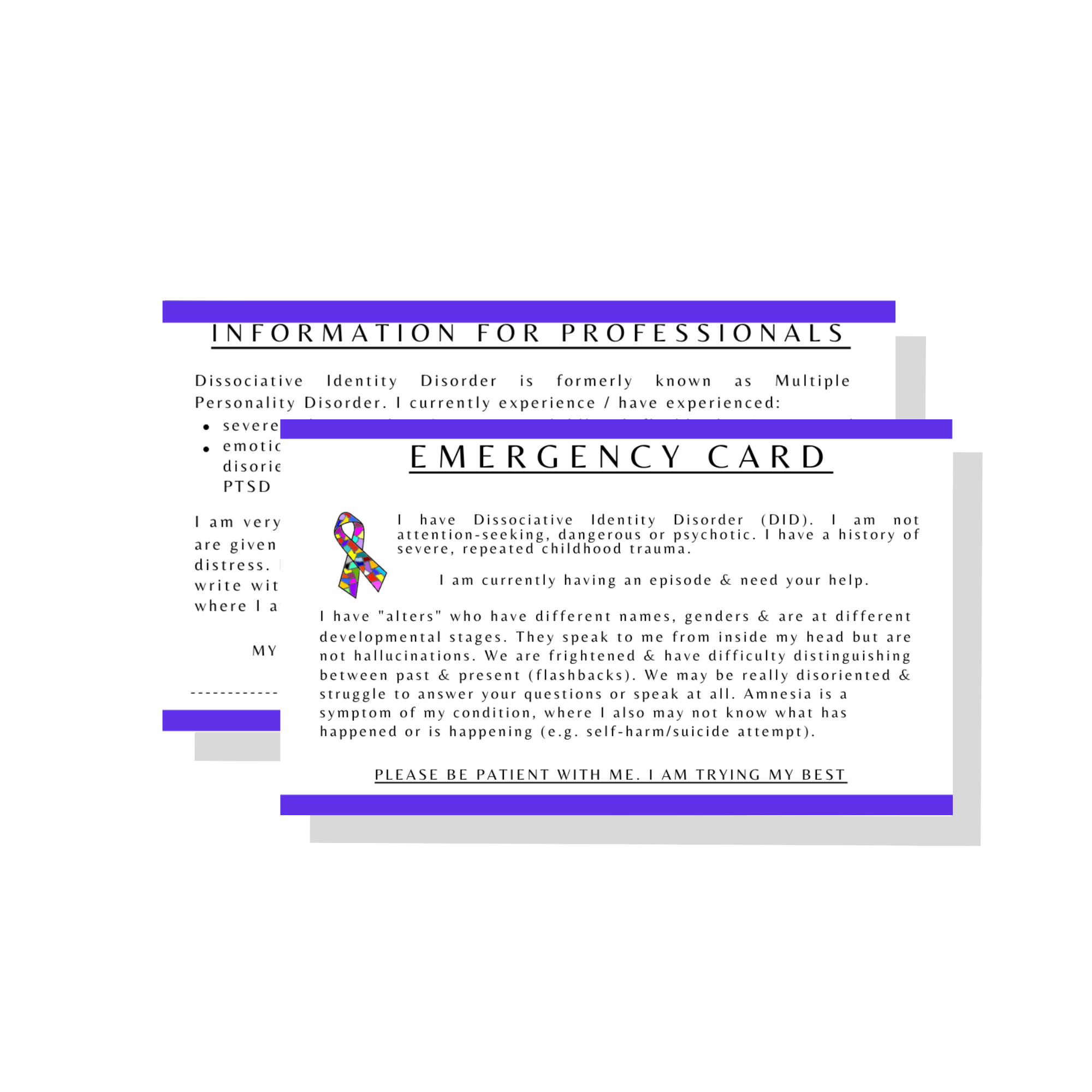 Blue Edged - Emergency Card — guided healing psychology