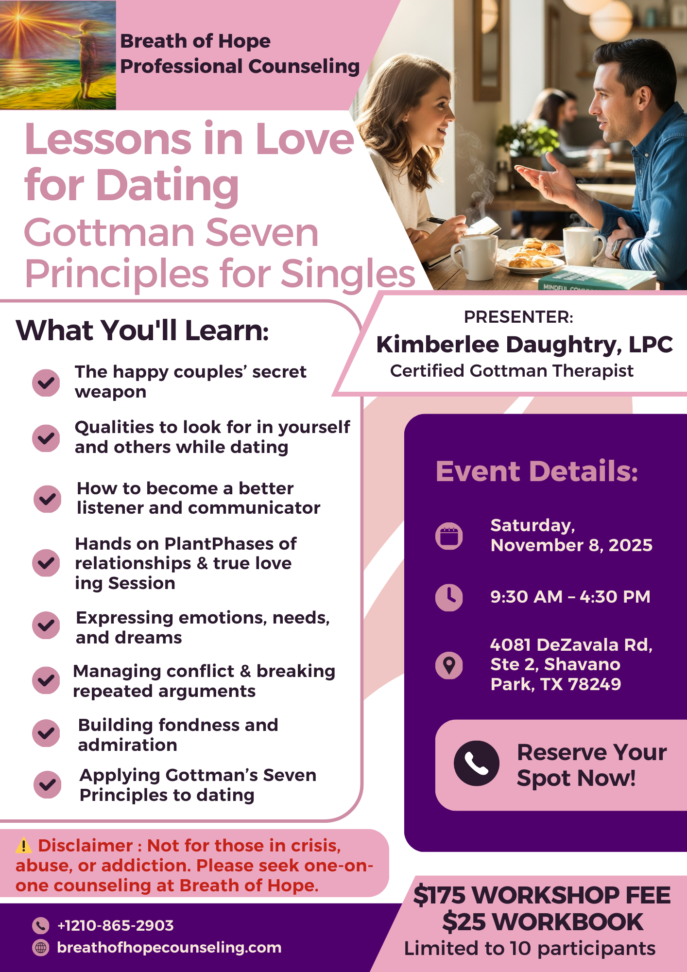 Lessons in Love for Dating – Gottman Seven Principles for Singles