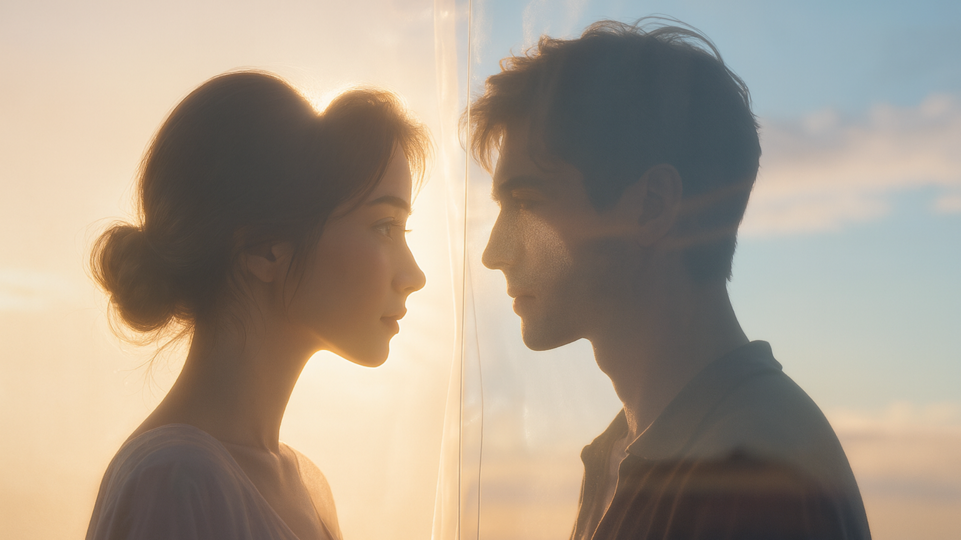 Couple facing each other at sunset during relationship counseling in San Antonio, TX.