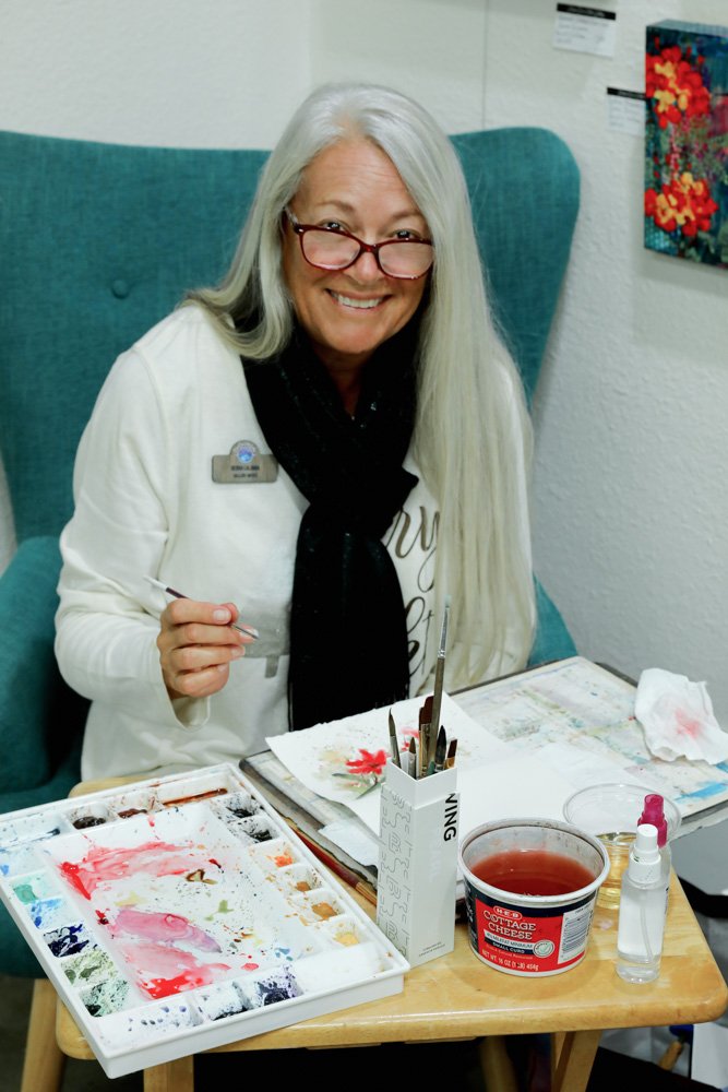  M/W artist Debra Lalumia did a watercolor demo for guests 